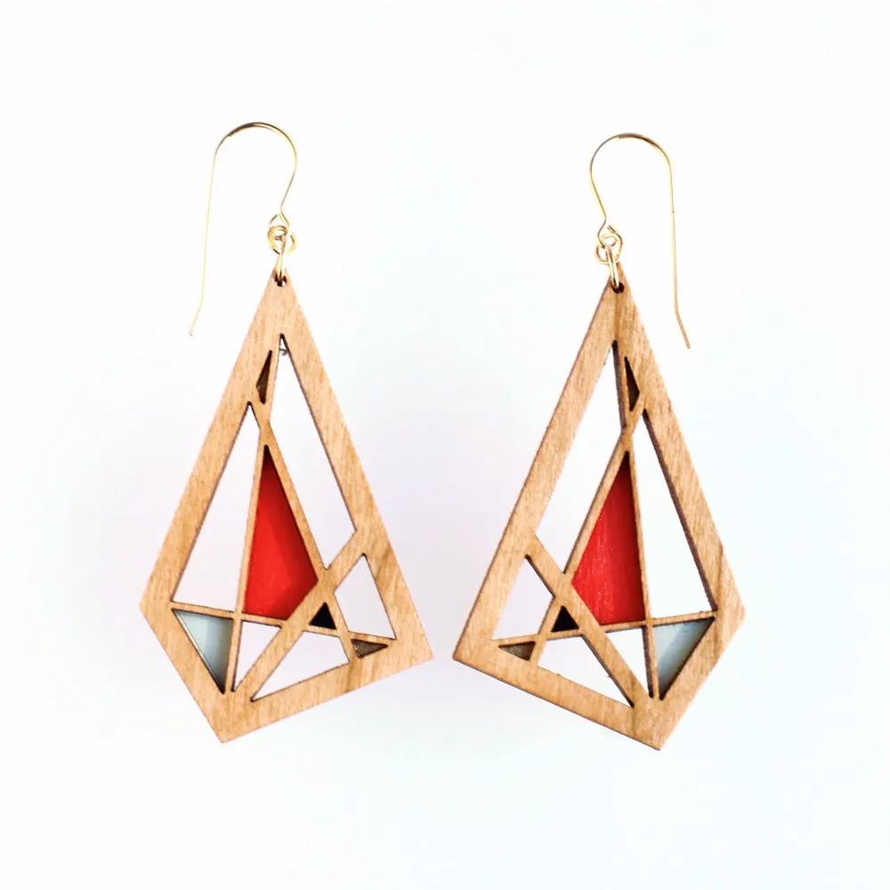 Abstract Diamond Polygon Earring