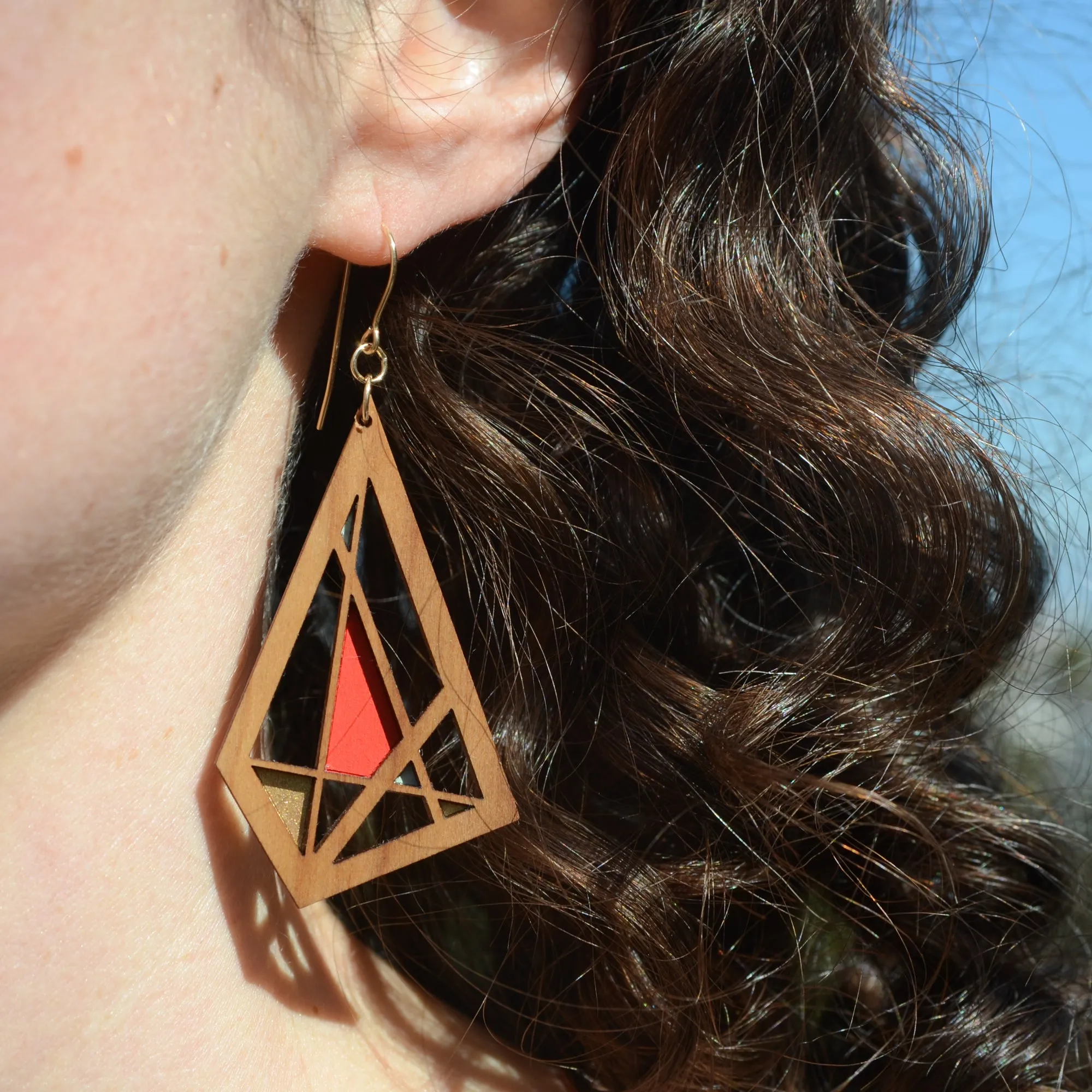 Abstract Diamond Polygon Earring