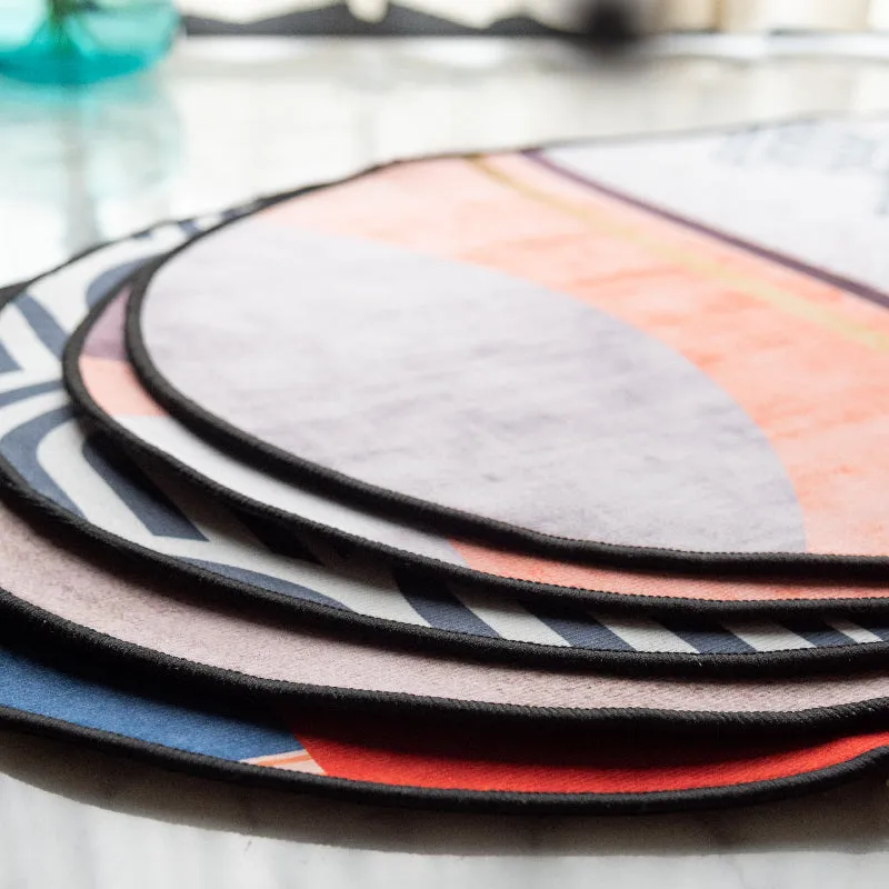Artistic Patch Designer Oval Rugs