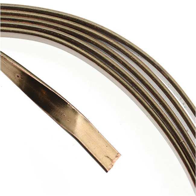 Artistic Wire, Flat Craft Wire 3mm 21 Gauge Thick, 3 Foot Coil, Antiqued Brass