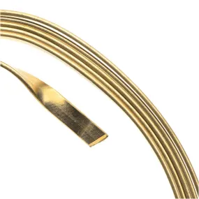 Artistic Wire, Flat Craft Wire 3mm 21 Gauge Thick, 3 Foot Coil, Silver Plated Gold Color