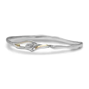 Banyan Organic Silver Abstract Lily Bangle
