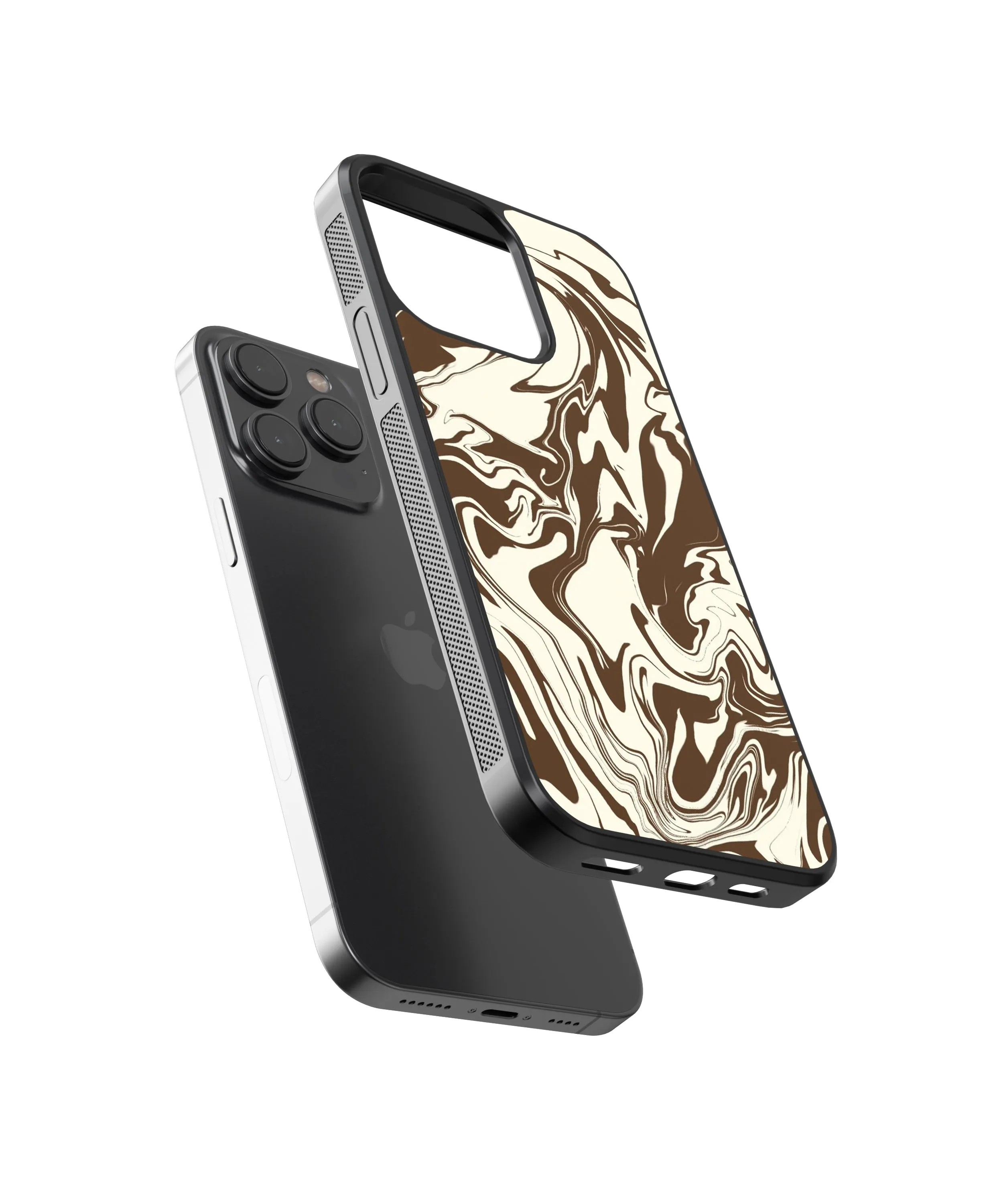 Brown Marble Abstract Glass Phone Case Cover