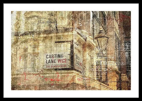 Carting Lane, Savoy Place - Framed Print
