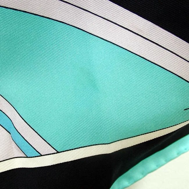 Emilio Pucci Purple Aqua Black Print Scarf