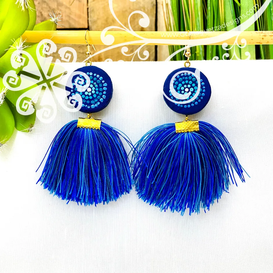 Fine Hand Painted Earrings - Circle