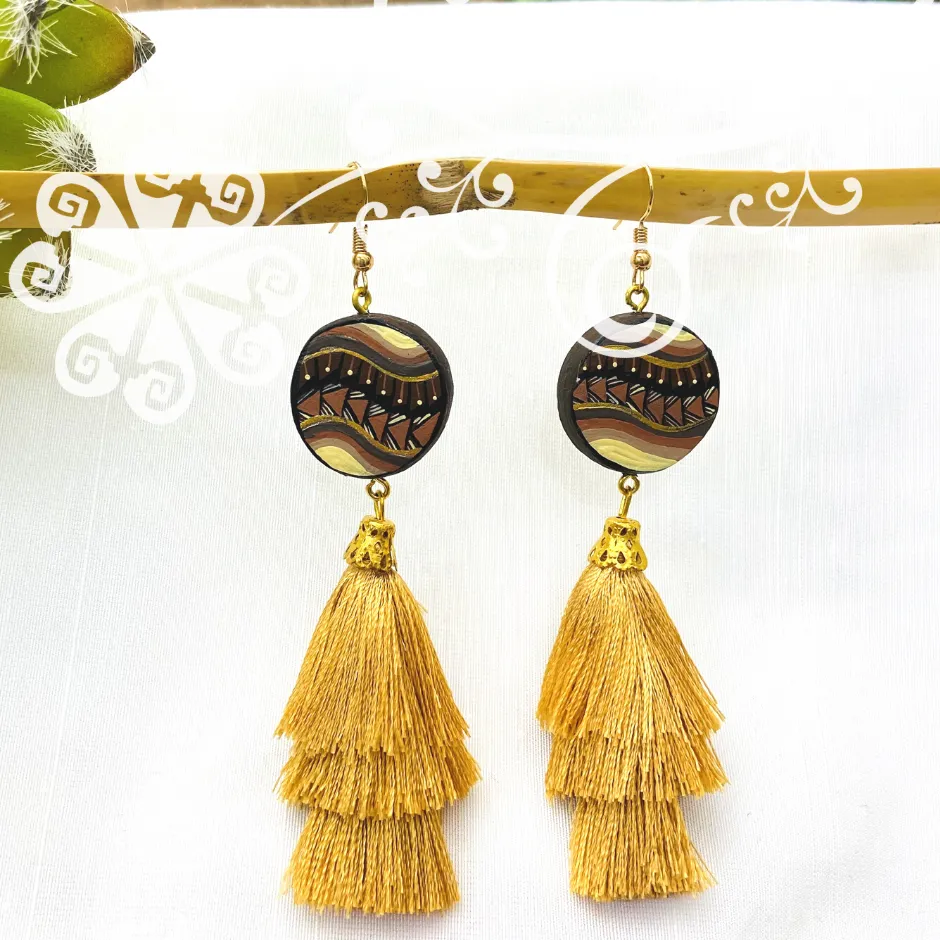 Fine Hand Painted Earrings - Circle