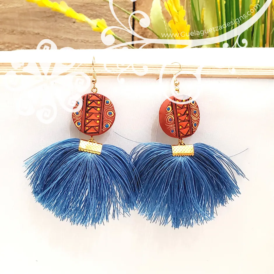 Fine Hand Painted Earrings - Circle