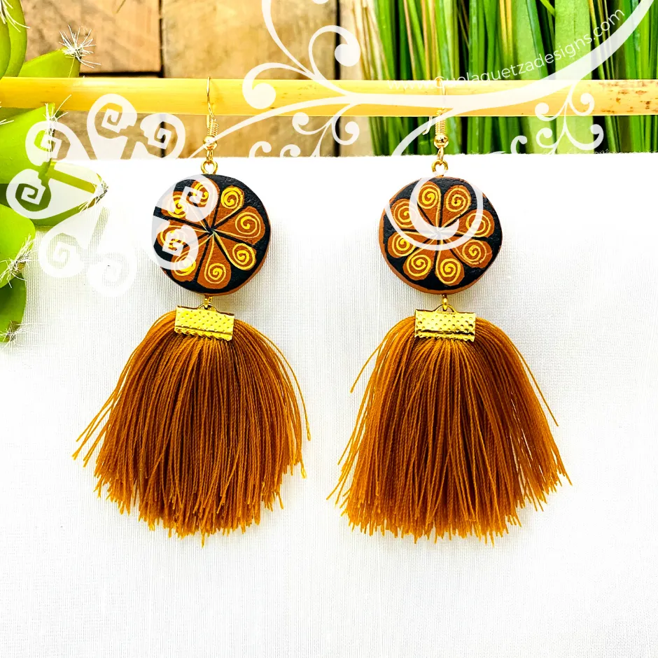 Fine Hand Painted Earrings - Circle