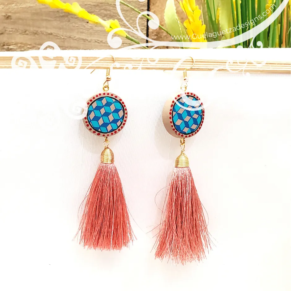 Fine Hand Painted Earrings - Circle