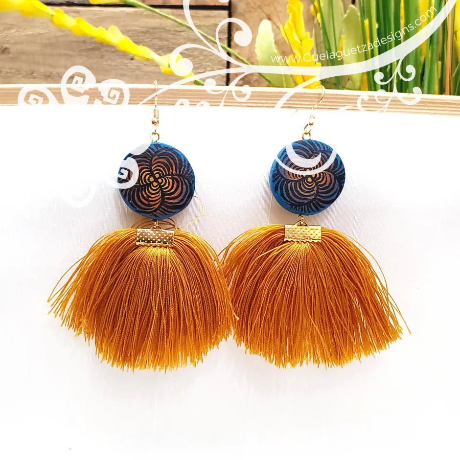 Fine Hand Painted Earrings - Circle