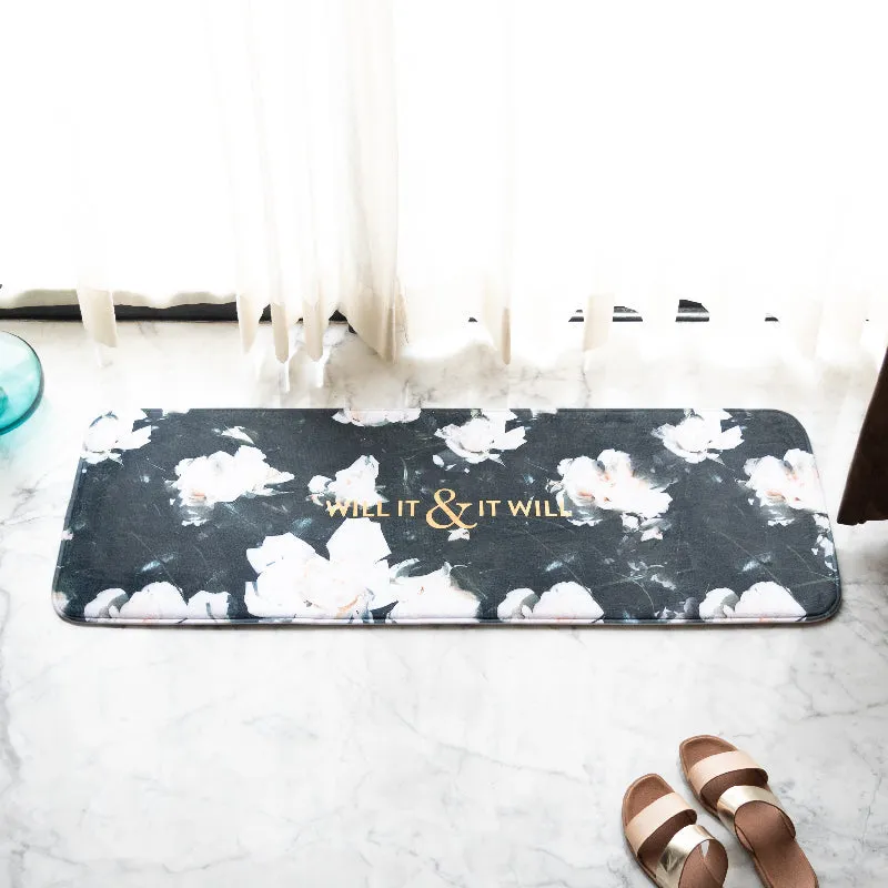 Floral Will It Soft Feel Long Mat Runner