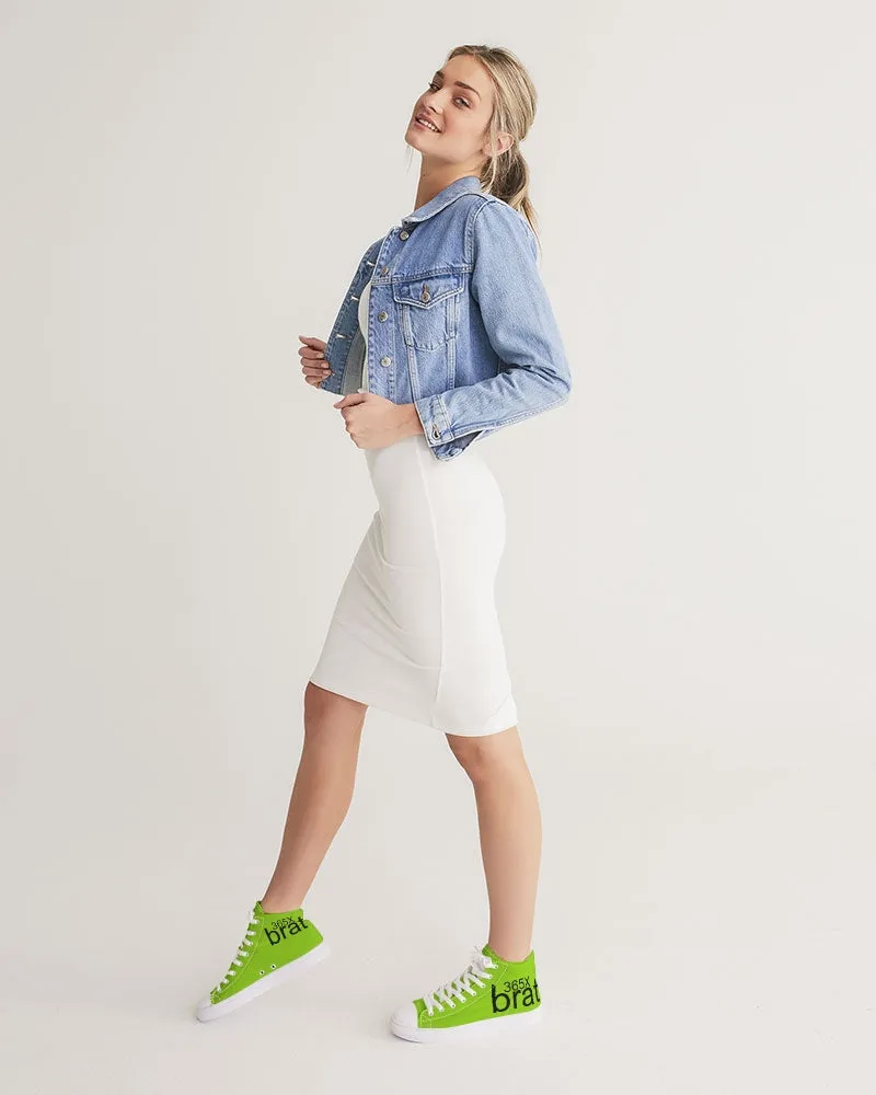 Girls' Fashion Sneakers. Hi-Tops  Brat 365 Dance Sneakers. Lime Green Canvas Fashion Keds. WickedYo