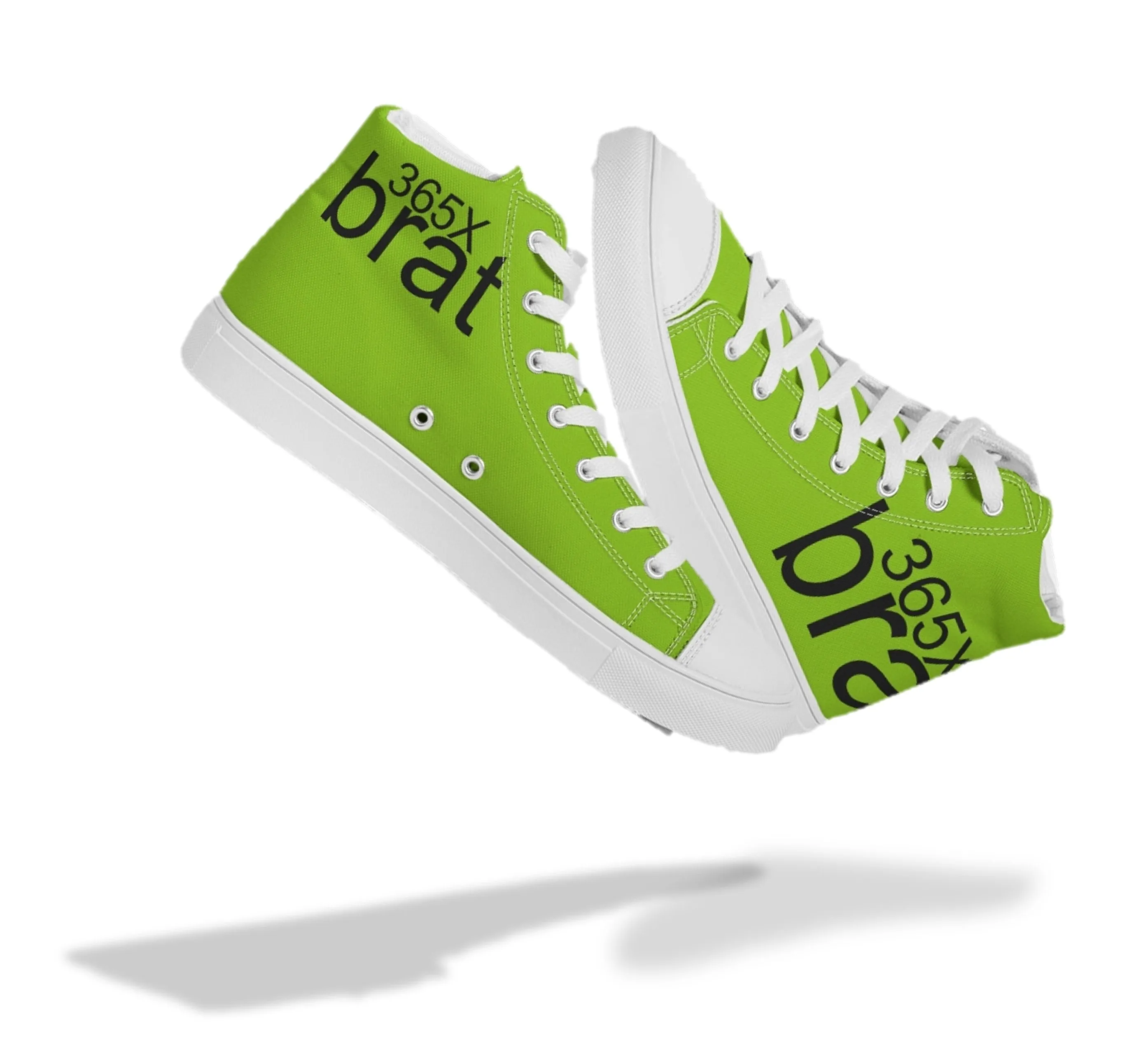 Girls' Fashion Sneakers. Hi-Tops  Brat 365 Dance Sneakers. Lime Green Canvas Fashion Keds. WickedYo