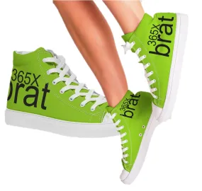 Girls' Fashion Sneakers. Hi-Tops  Brat 365 Dance Sneakers. Lime Green Canvas Fashion Keds. WickedYo