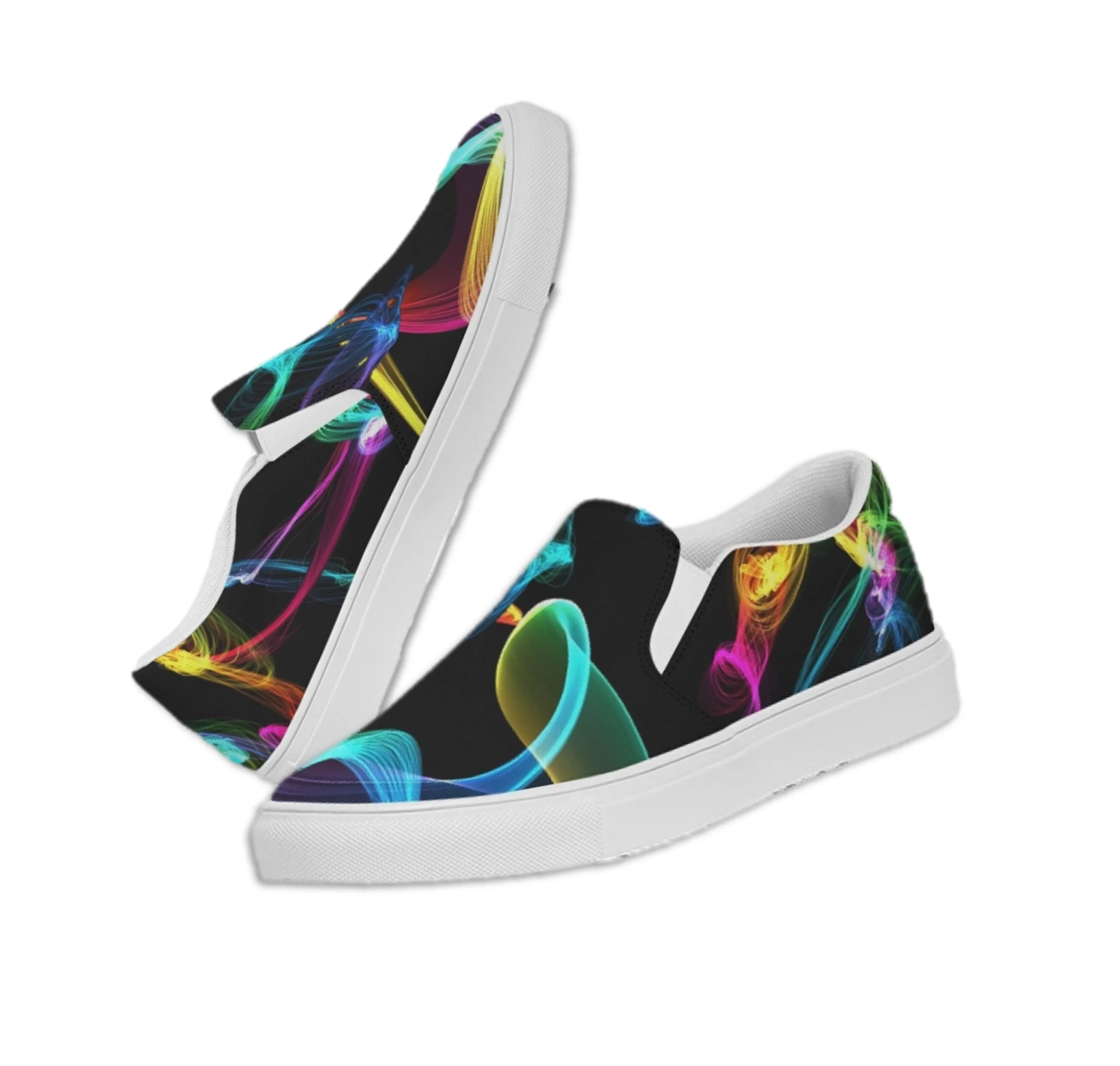 Girls' Slip-on Sneakers Shoes. Printed Keds. Canvas Shoes for Women. WickedYo
