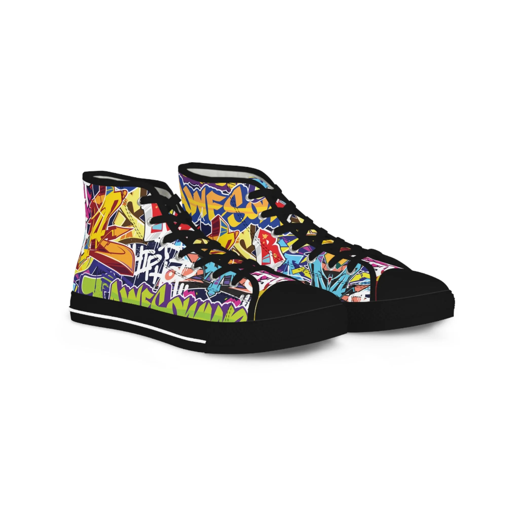 Graffiti Groove - Men's High-Top Sneakers
