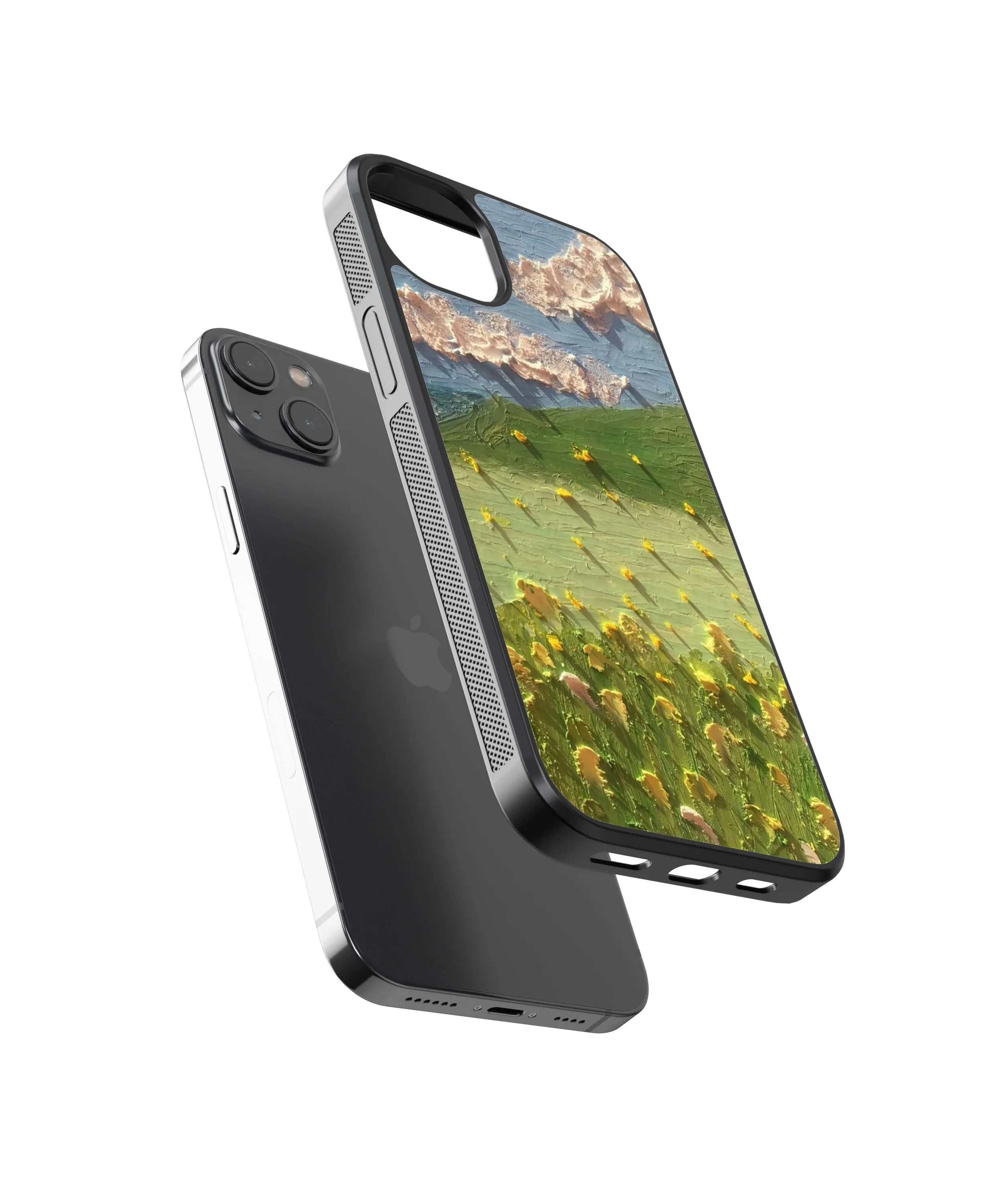 Grass Field Art Abstract Glass Phone Case Cover