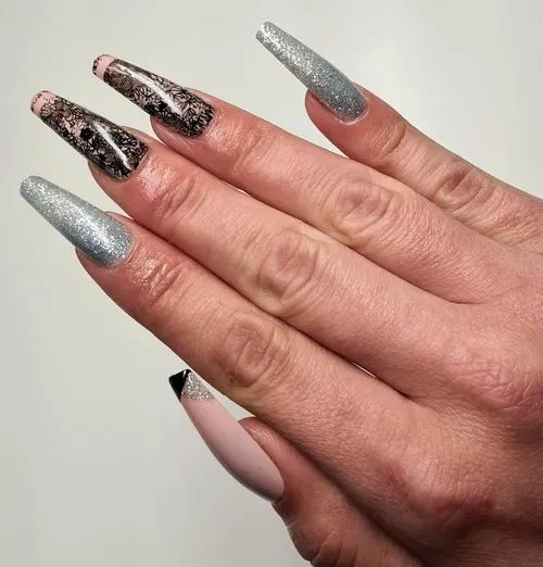 Halo Create Nail Foils Black Lace 10 Pack
