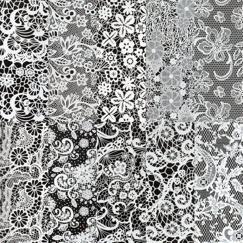 Halo Create Nail Foils White Lace 10 Pack