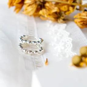 Hoop Earring | Silver Plated Brass | Artistic Dot Design | For Women of All Ages
