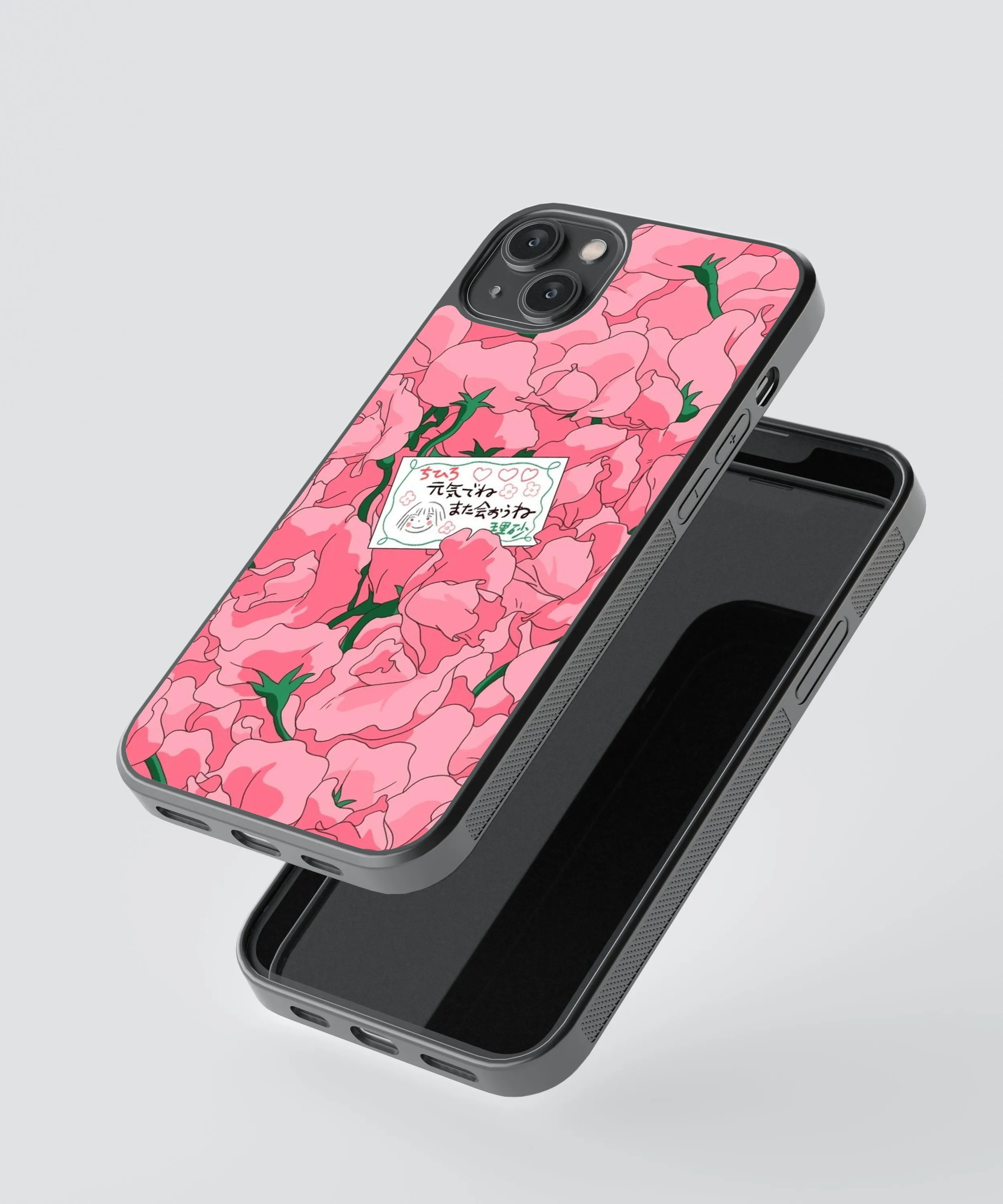Japanese Floral Abstract Phone Glass Case Cover