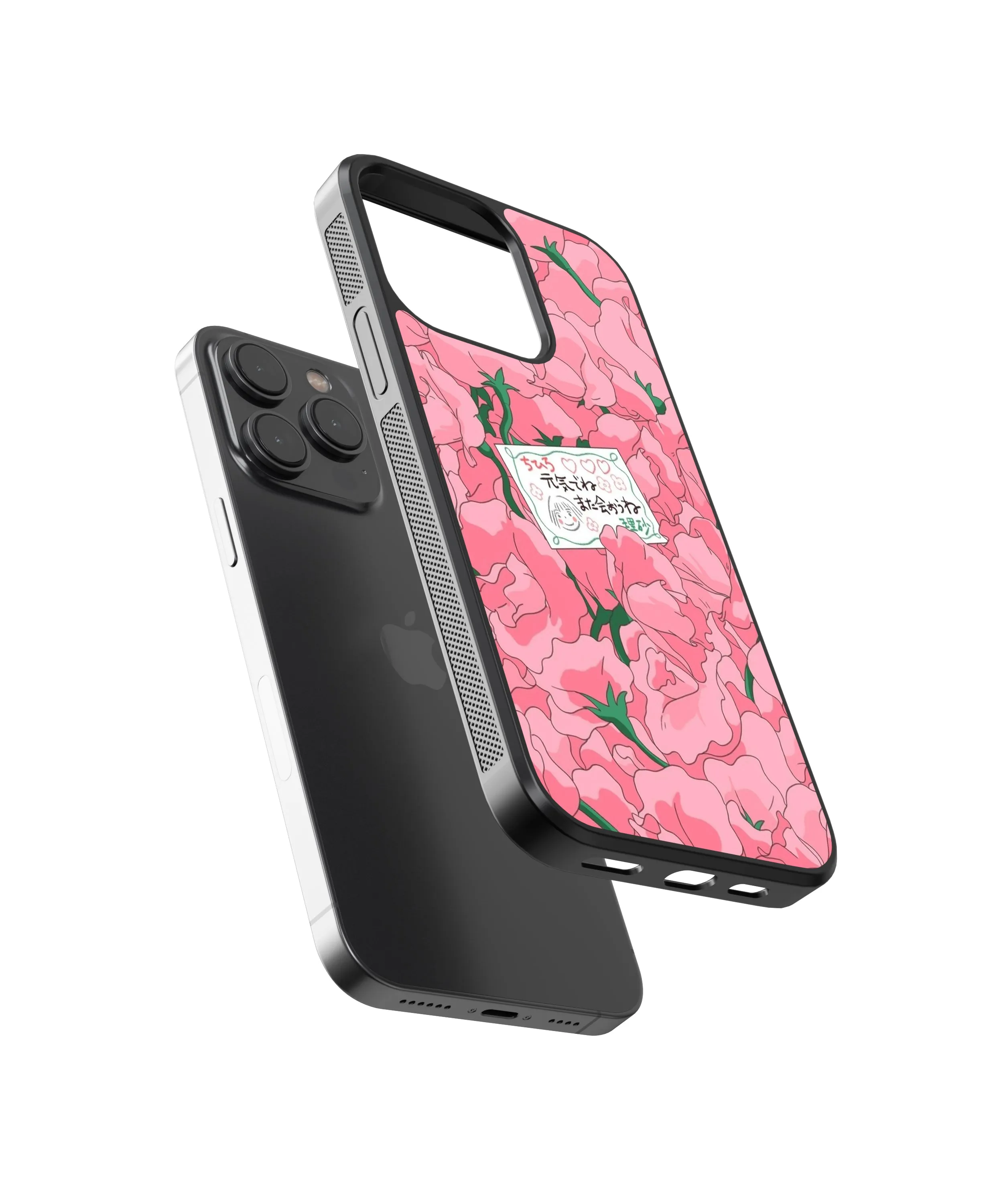Japanese Floral Abstract Phone Glass Case Cover