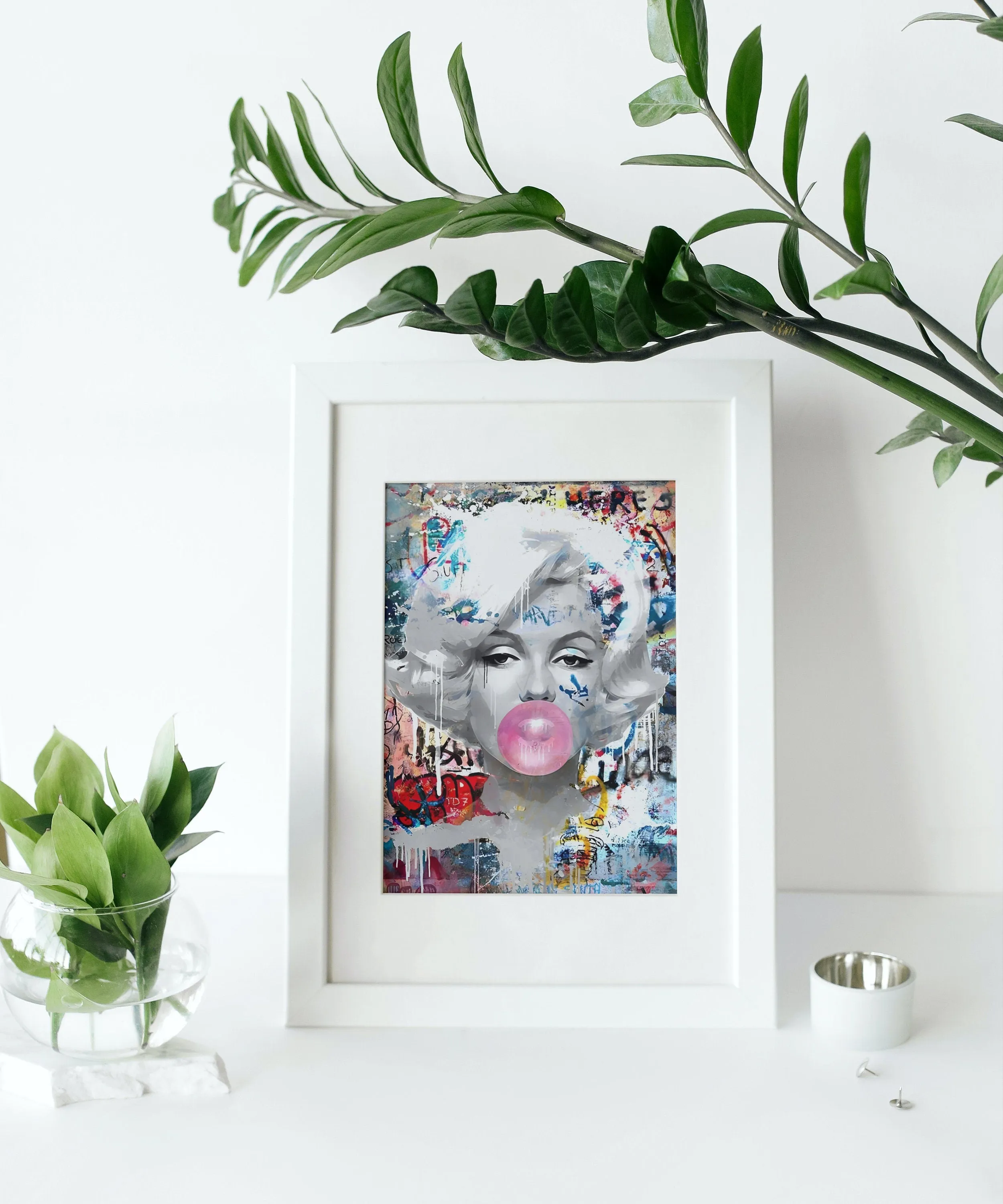 Monroe Pink Bubble Gum Poster INSTANT DOWNLOAD Art Print, Graffiti Wall Art, Marilyn Monroe Wall Art, Banksy Wall Decor, Pop Art, Urban Wall Art