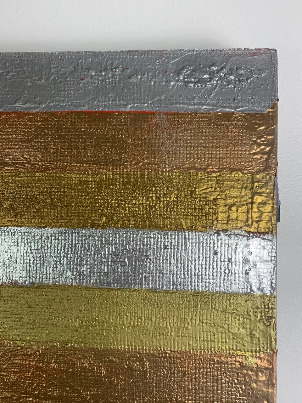 Original Art on Canvas, Acrylic, Metalic Stripes