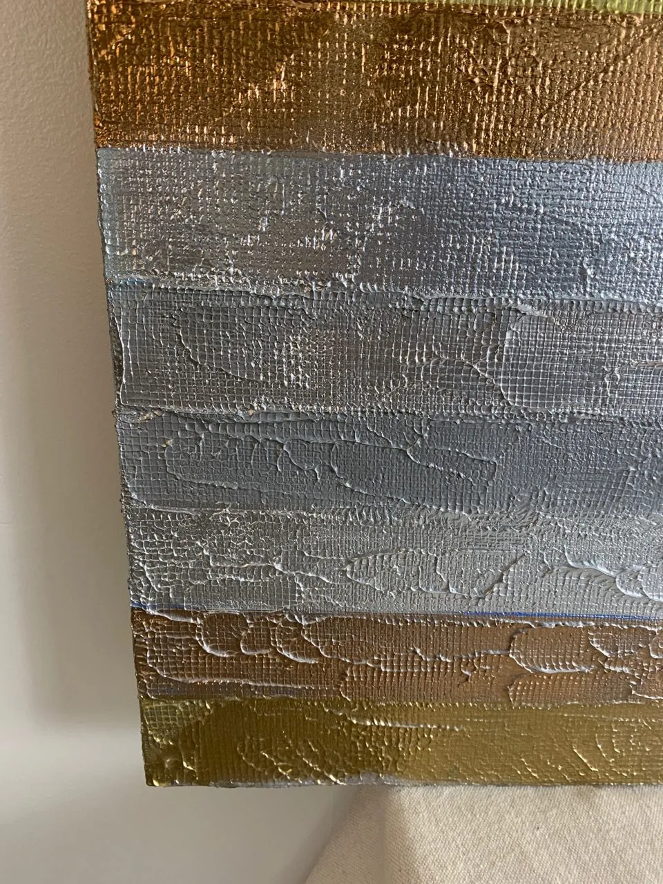 Original Art on Canvas, Acrylic, Metalic Stripes