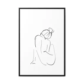 "Body" Sketch Framed Canvas Art – Multi-Color Decor for Modern Spaces