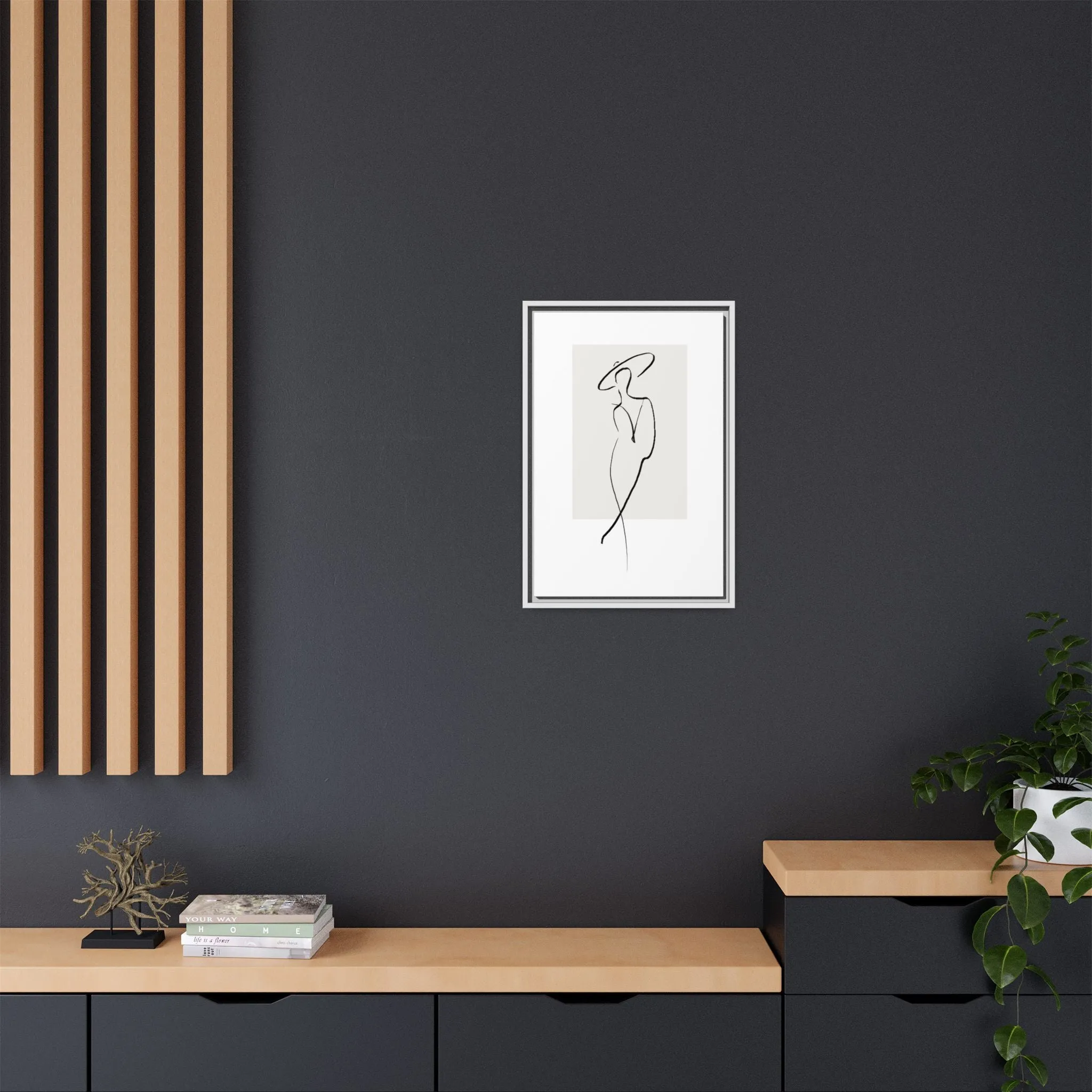 "N1" Sketch Framed Canvas Art – Decor for Modern Spaces
