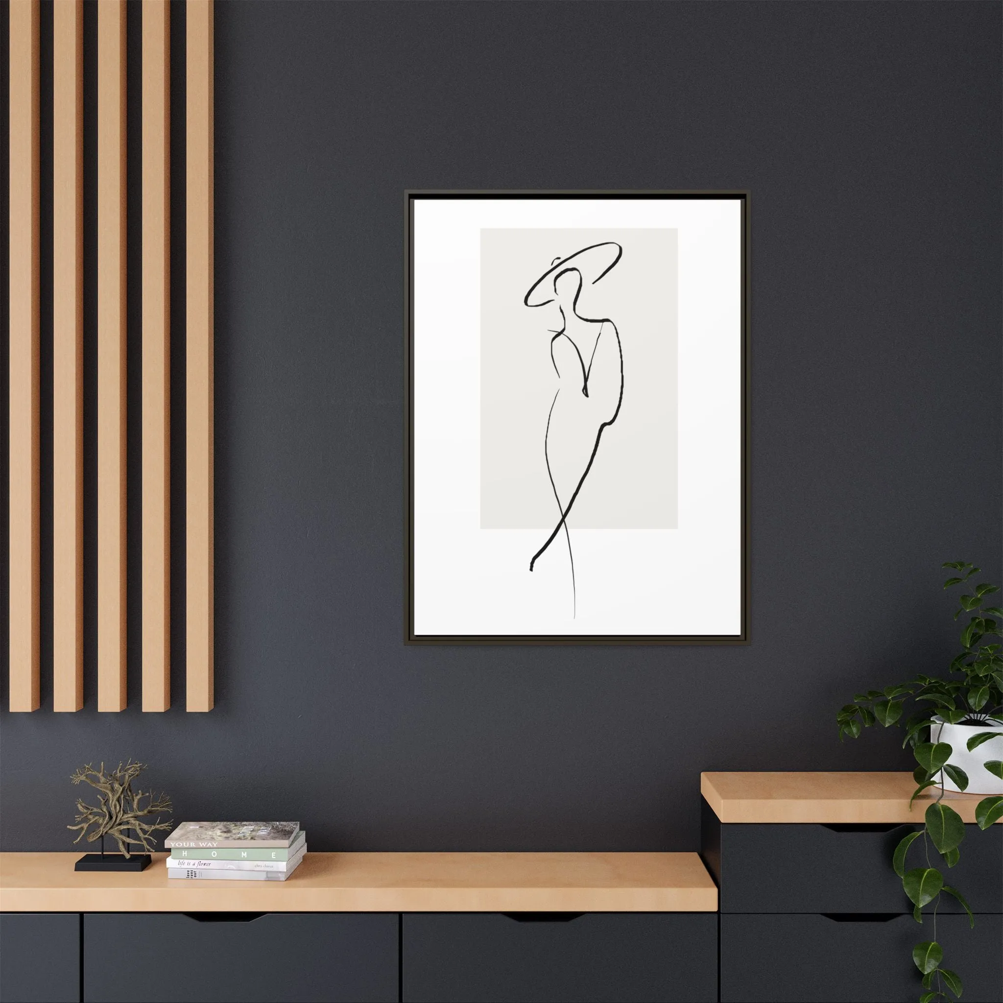 "N1" Sketch Framed Canvas Art – Decor for Modern Spaces