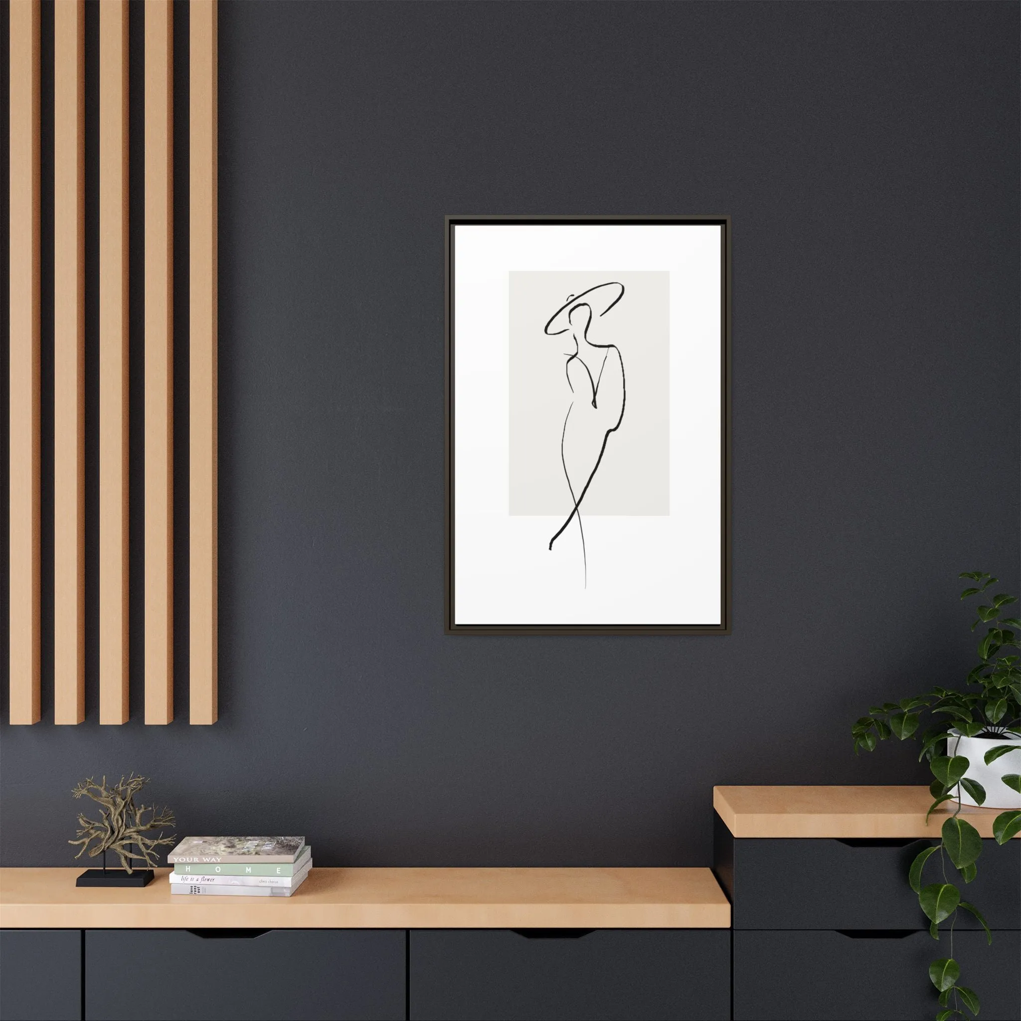 "N1" Sketch Framed Canvas Art – Decor for Modern Spaces
