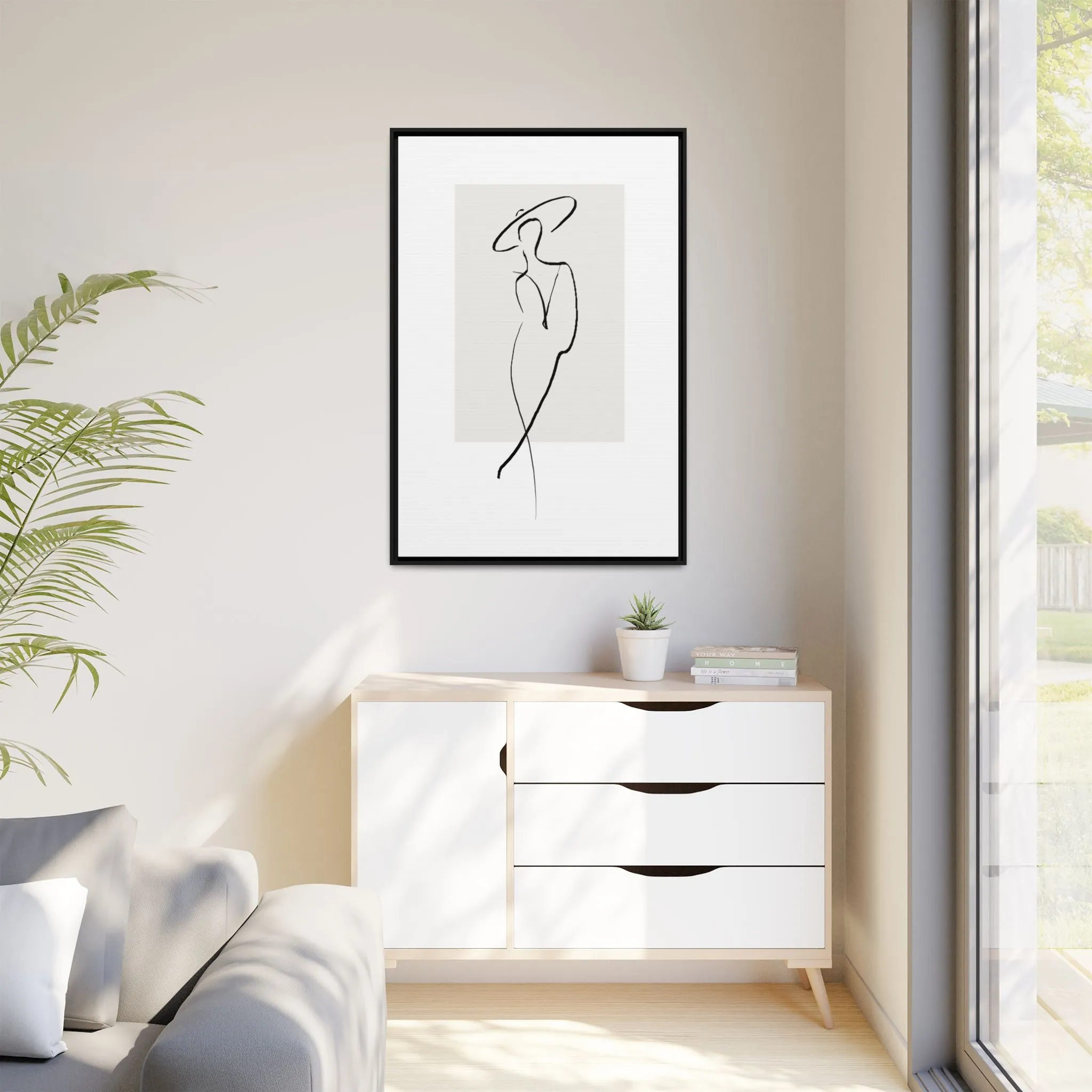 "N1" Sketch Framed Canvas Art – Decor for Modern Spaces