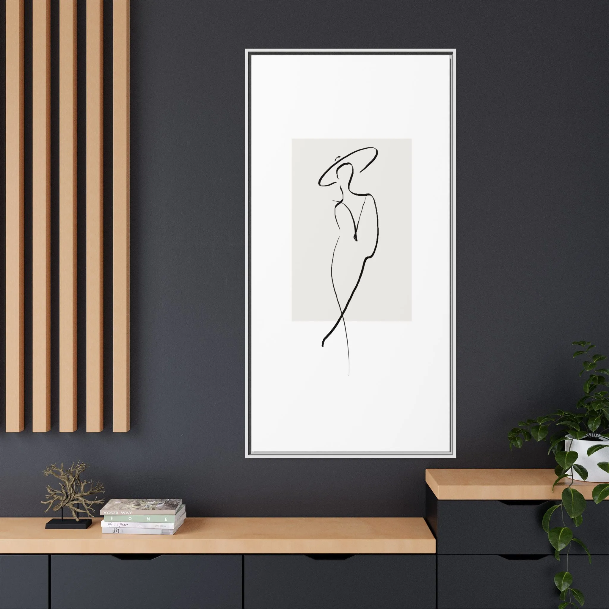 "N1" Sketch Framed Canvas Art – Decor for Modern Spaces