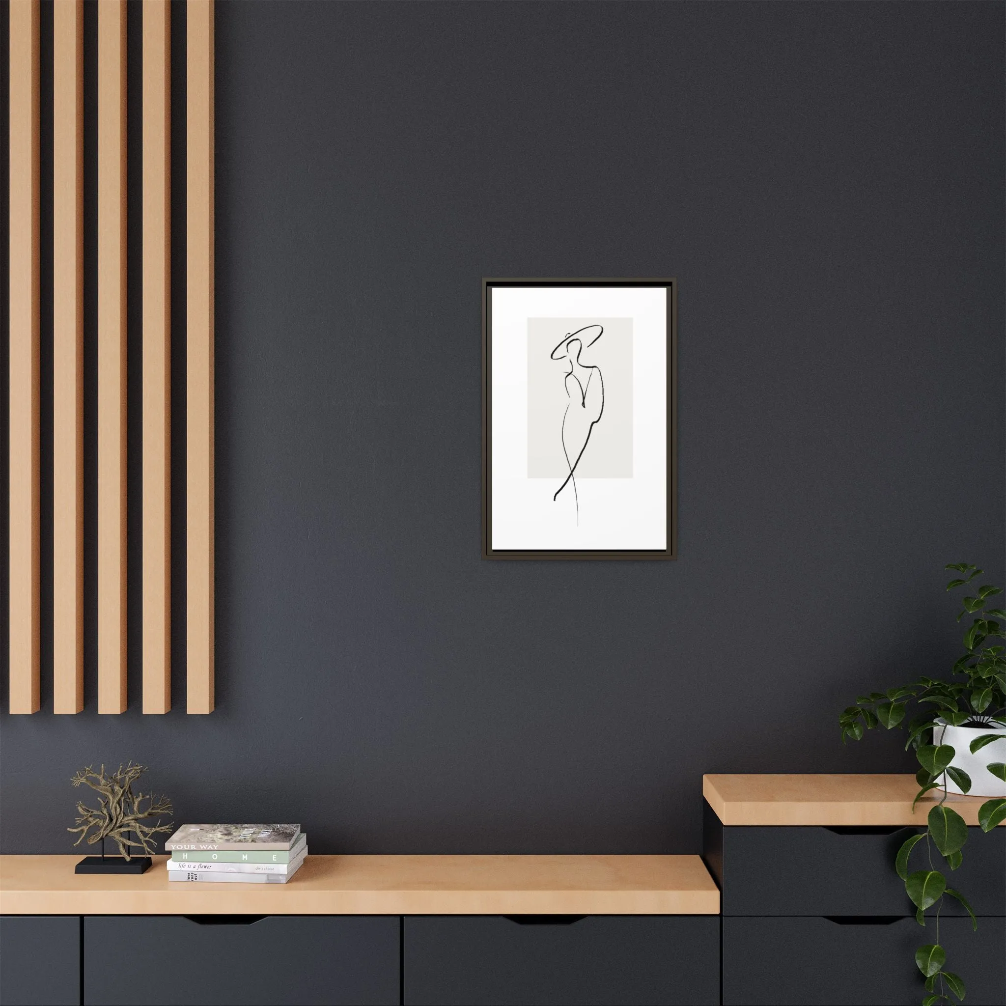 "N1" Sketch Framed Canvas Art – Decor for Modern Spaces