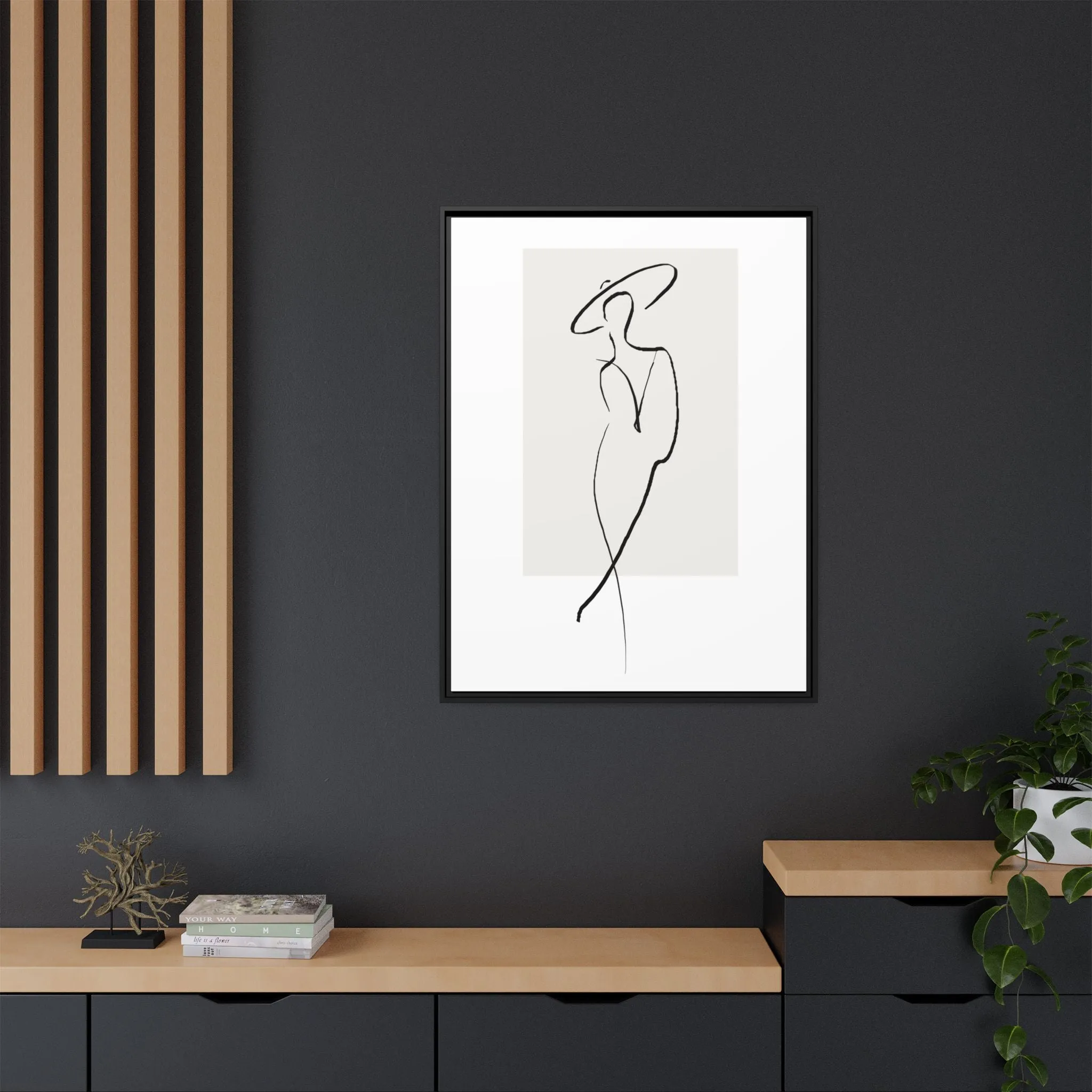 "N1" Sketch Framed Canvas Art – Decor for Modern Spaces