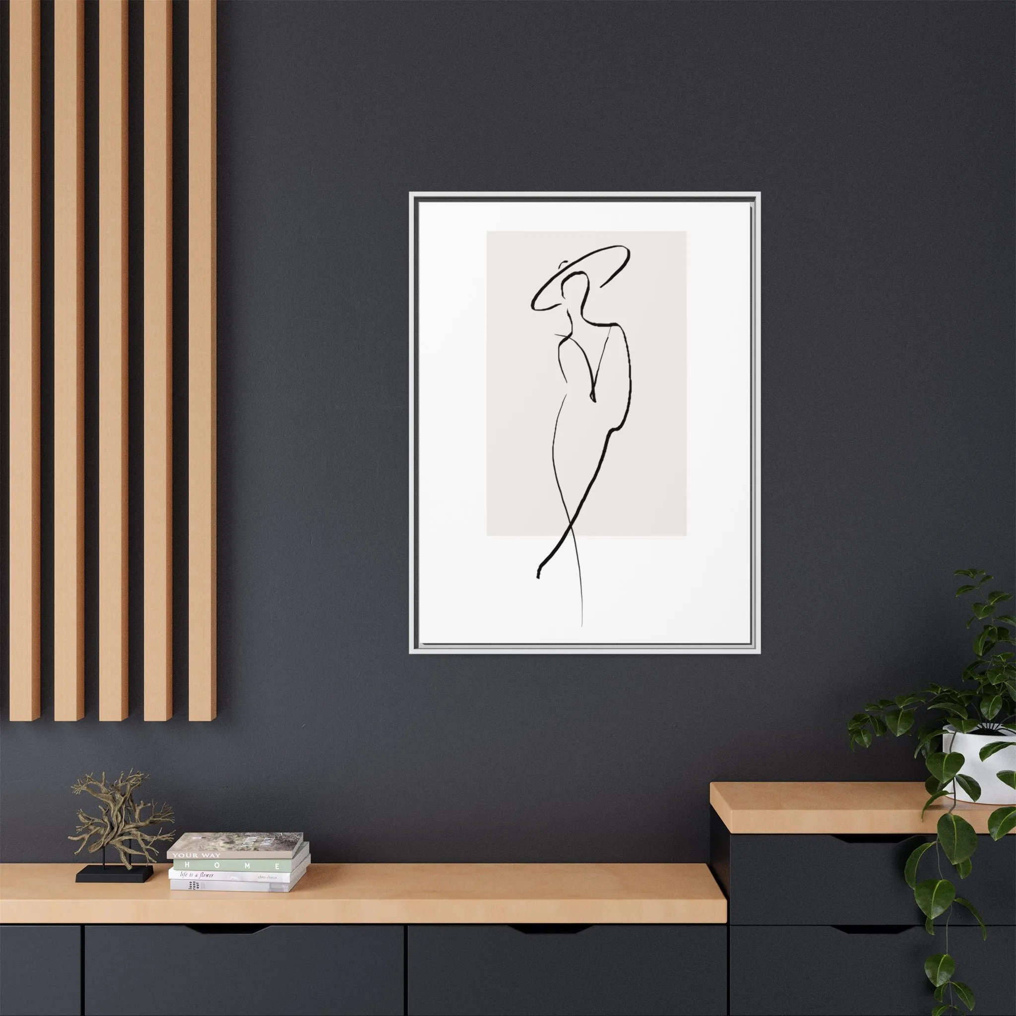 "N1" Sketch Framed Canvas Art – Decor for Modern Spaces