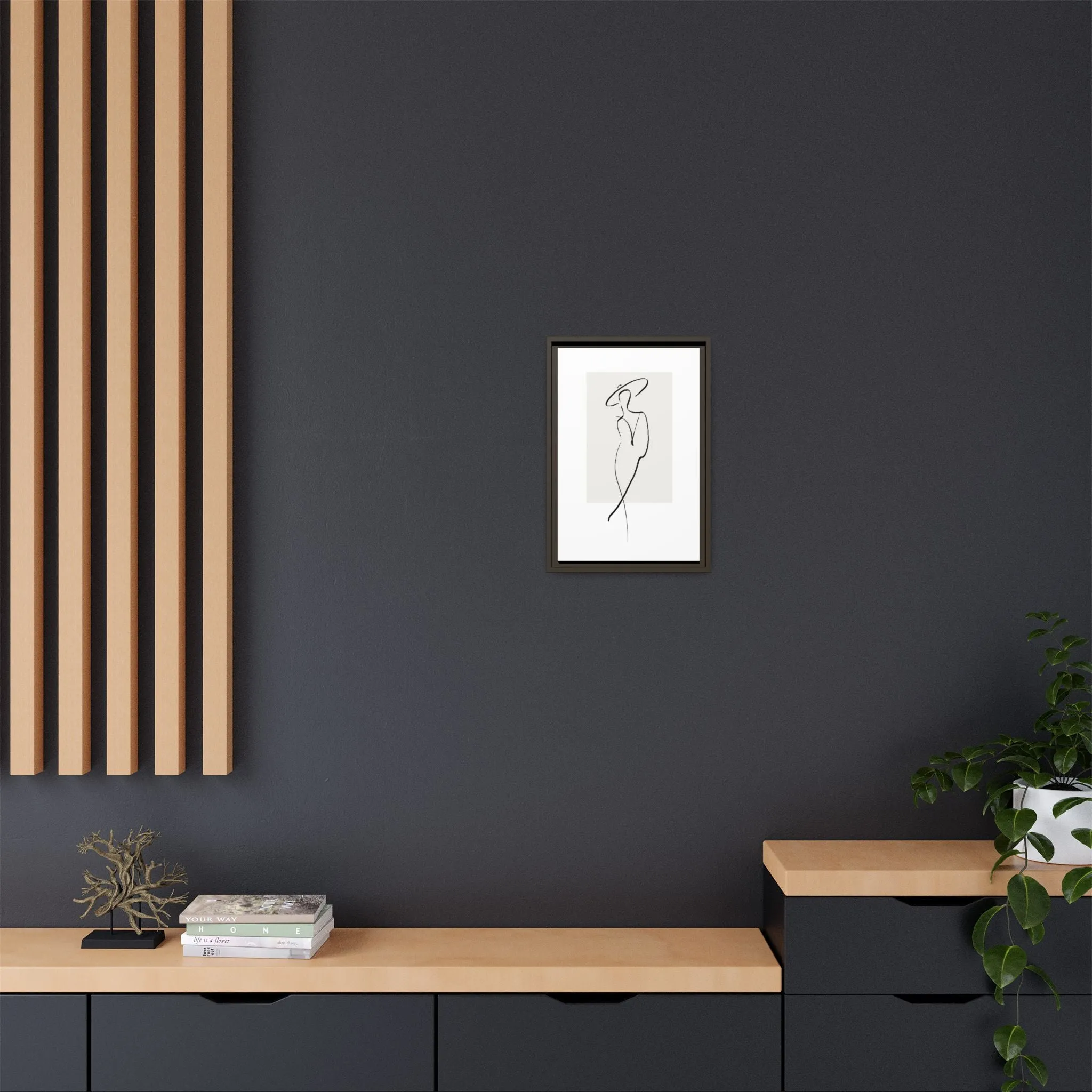 "N1" Sketch Framed Canvas Art – Decor for Modern Spaces