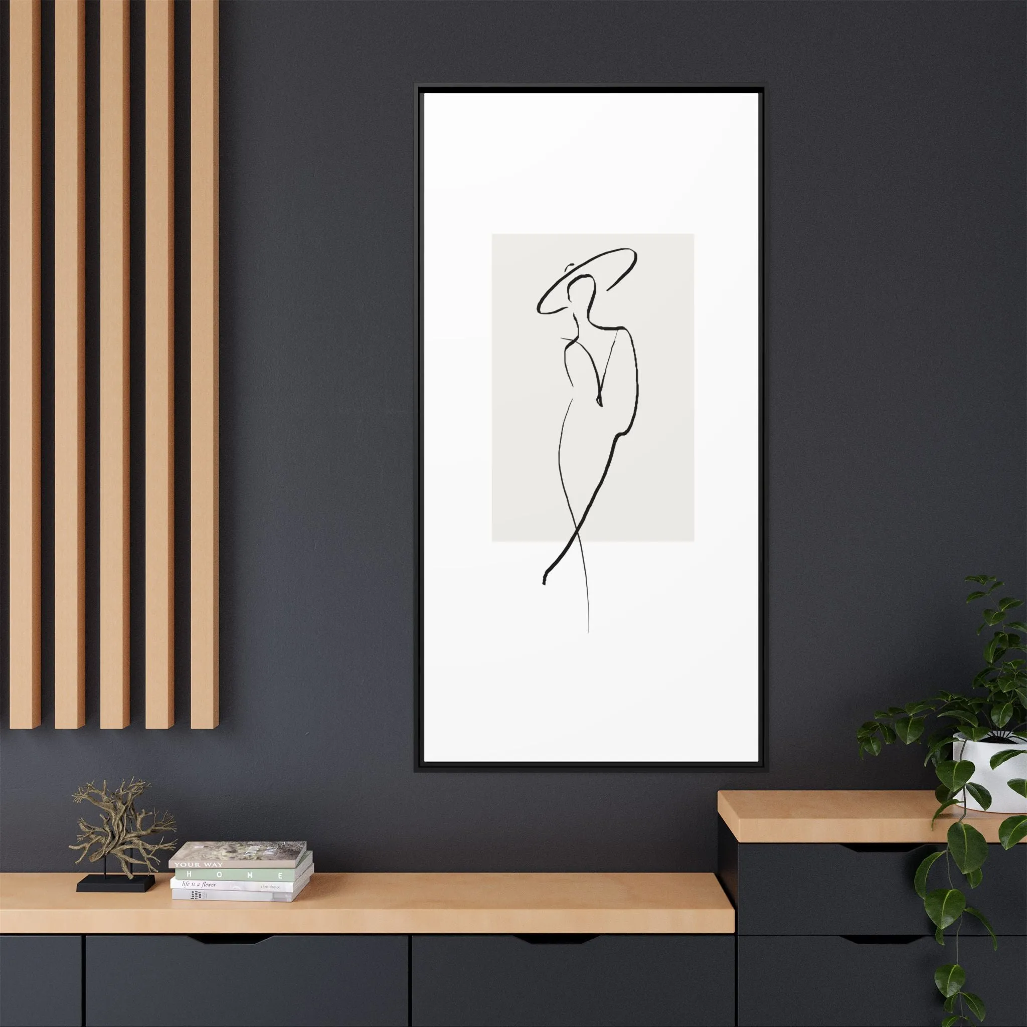 "N1" Sketch Framed Canvas Art – Decor for Modern Spaces