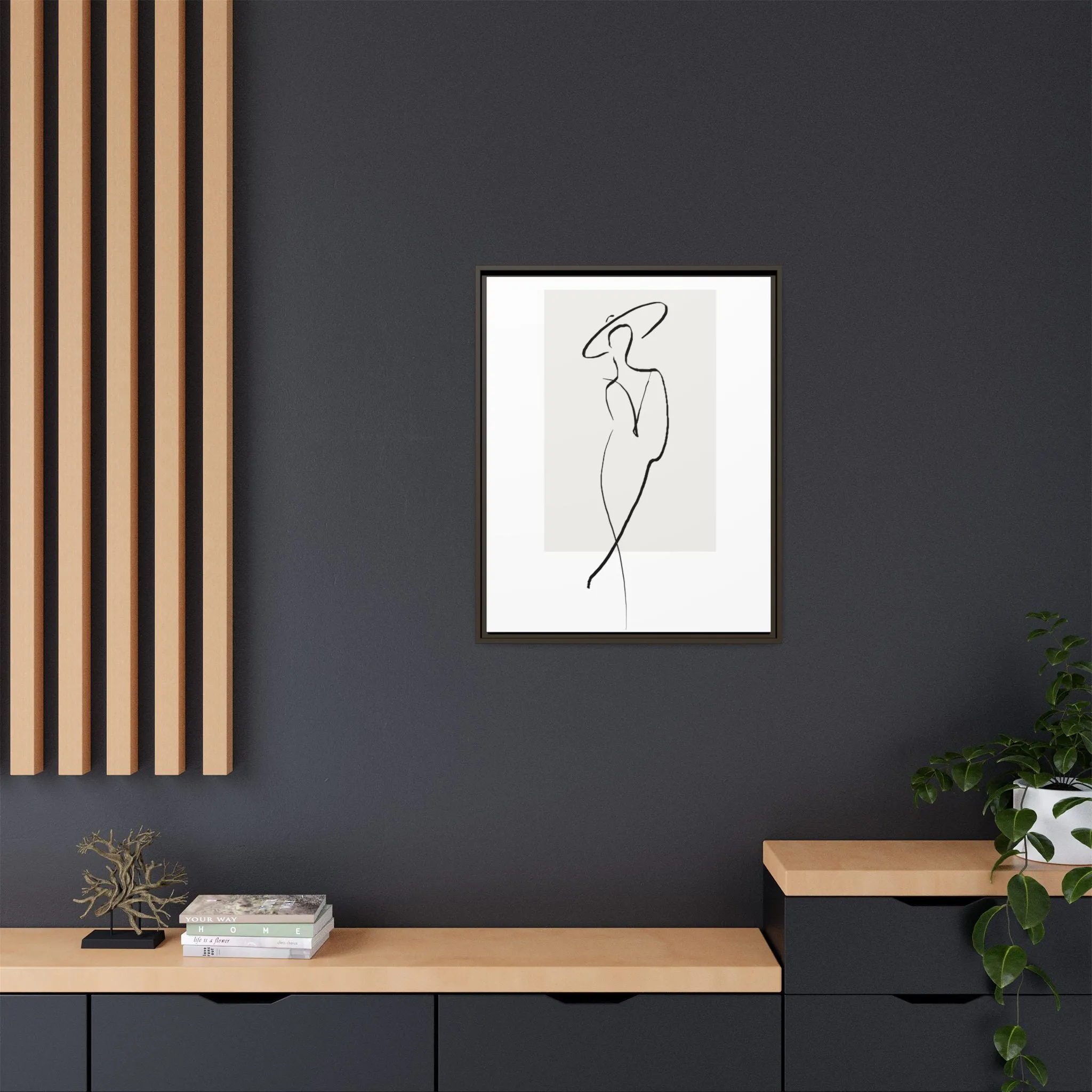 "N1" Sketch Framed Canvas Art – Decor for Modern Spaces