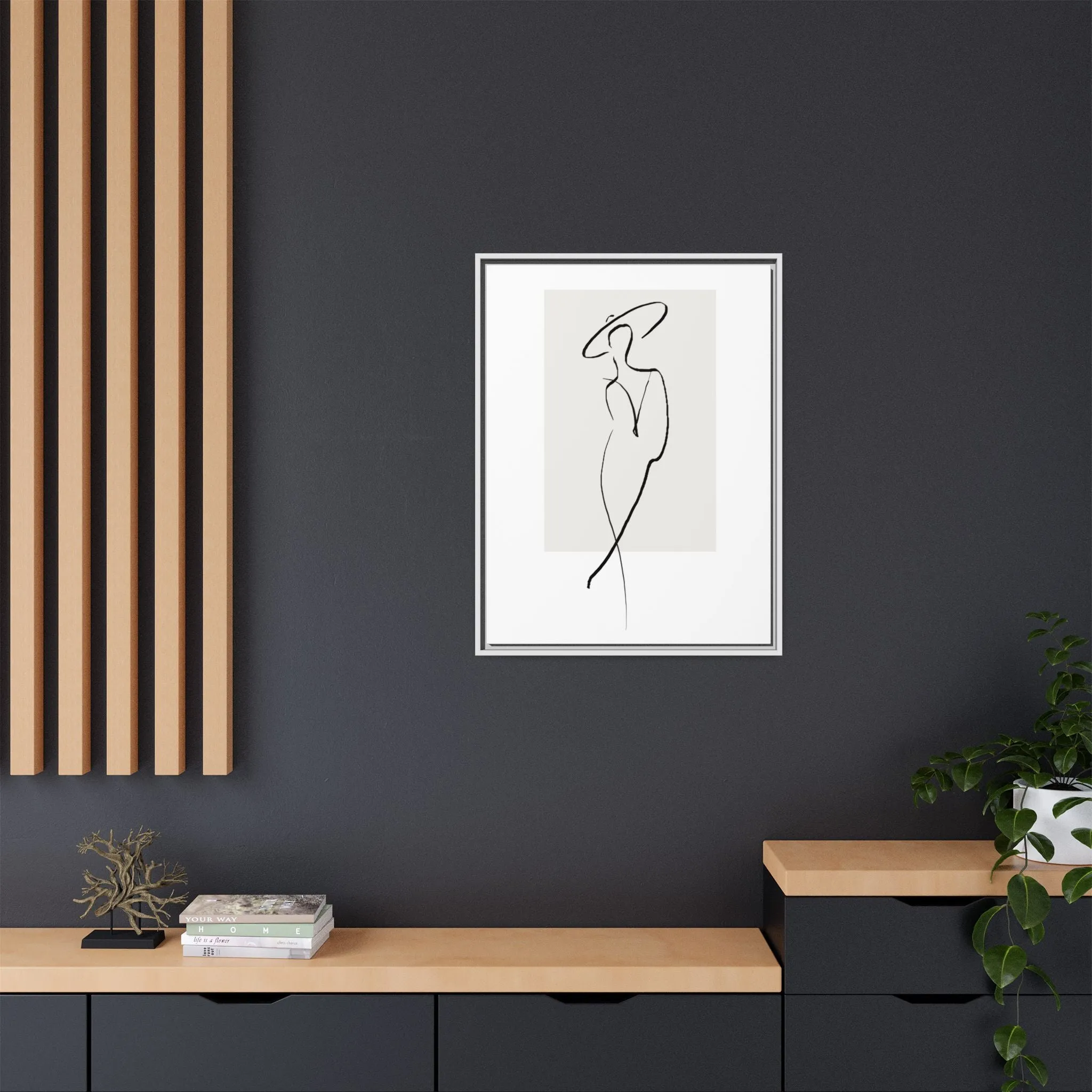 "N1" Sketch Framed Canvas Art – Decor for Modern Spaces