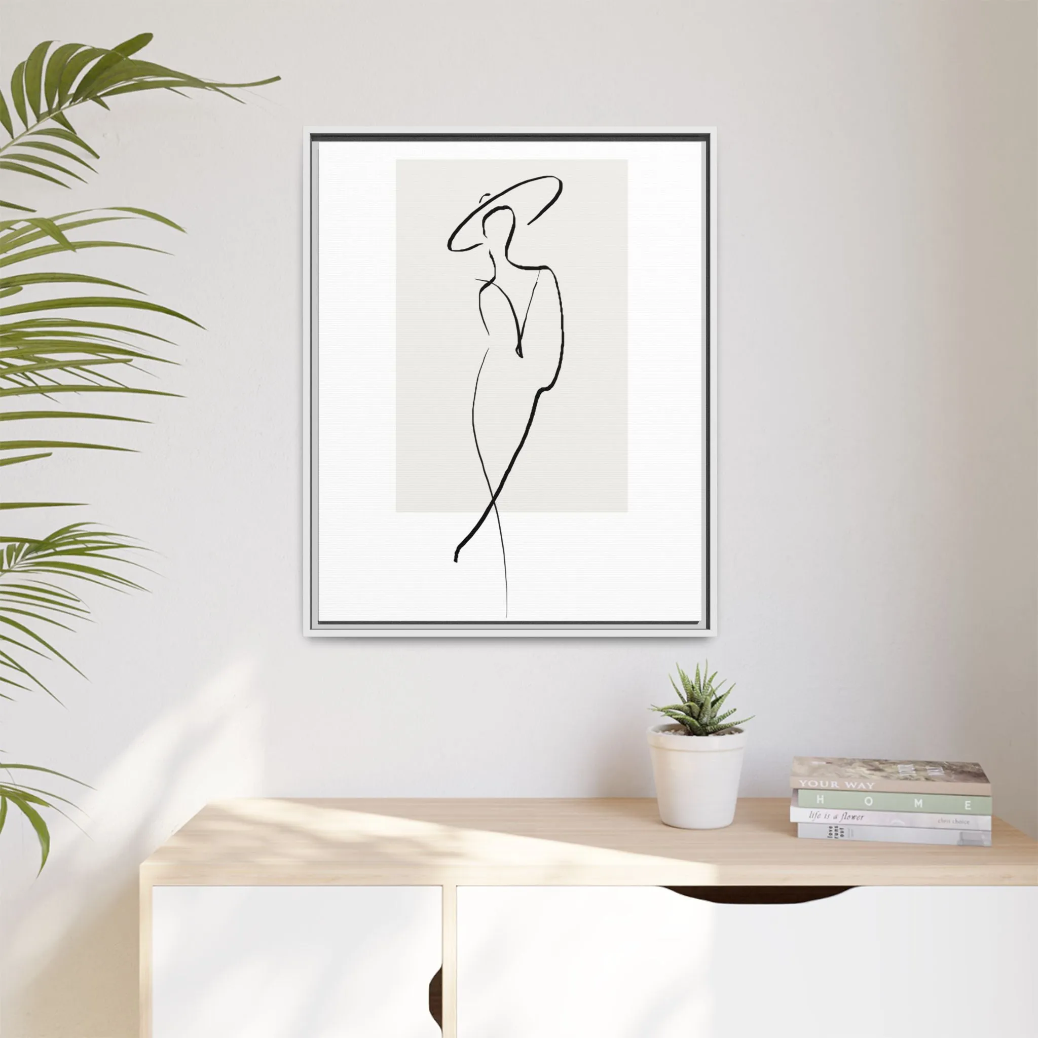 "N1" Sketch Framed Canvas Art – Decor for Modern Spaces