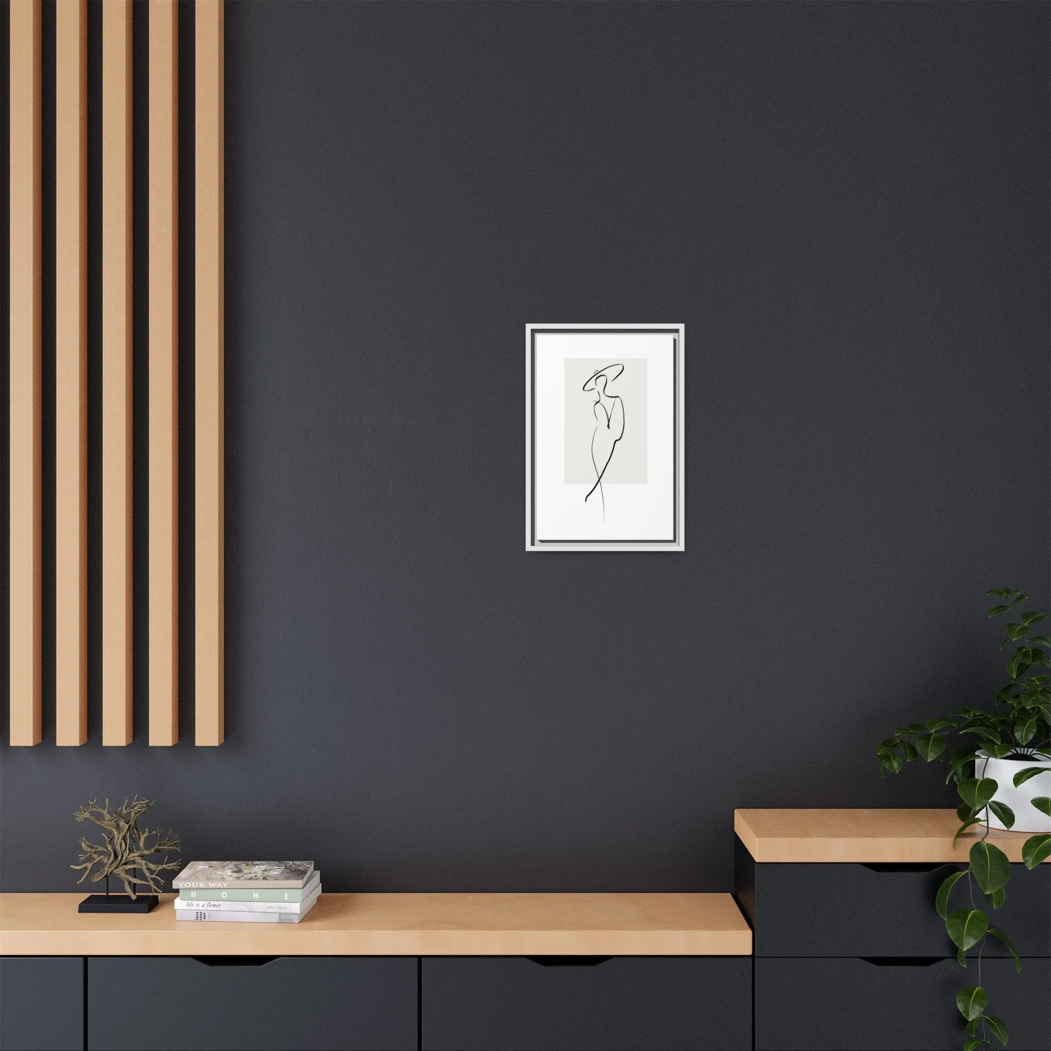 "N1" Sketch Framed Canvas Art – Decor for Modern Spaces