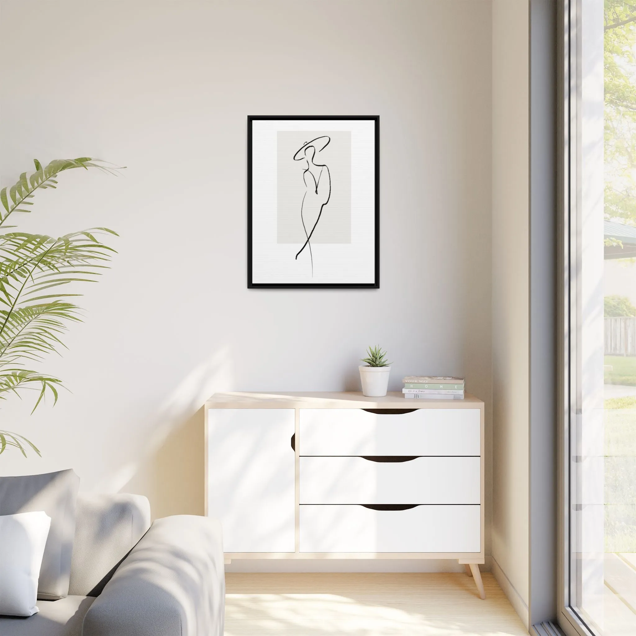 "N1" Sketch Framed Canvas Art – Decor for Modern Spaces
