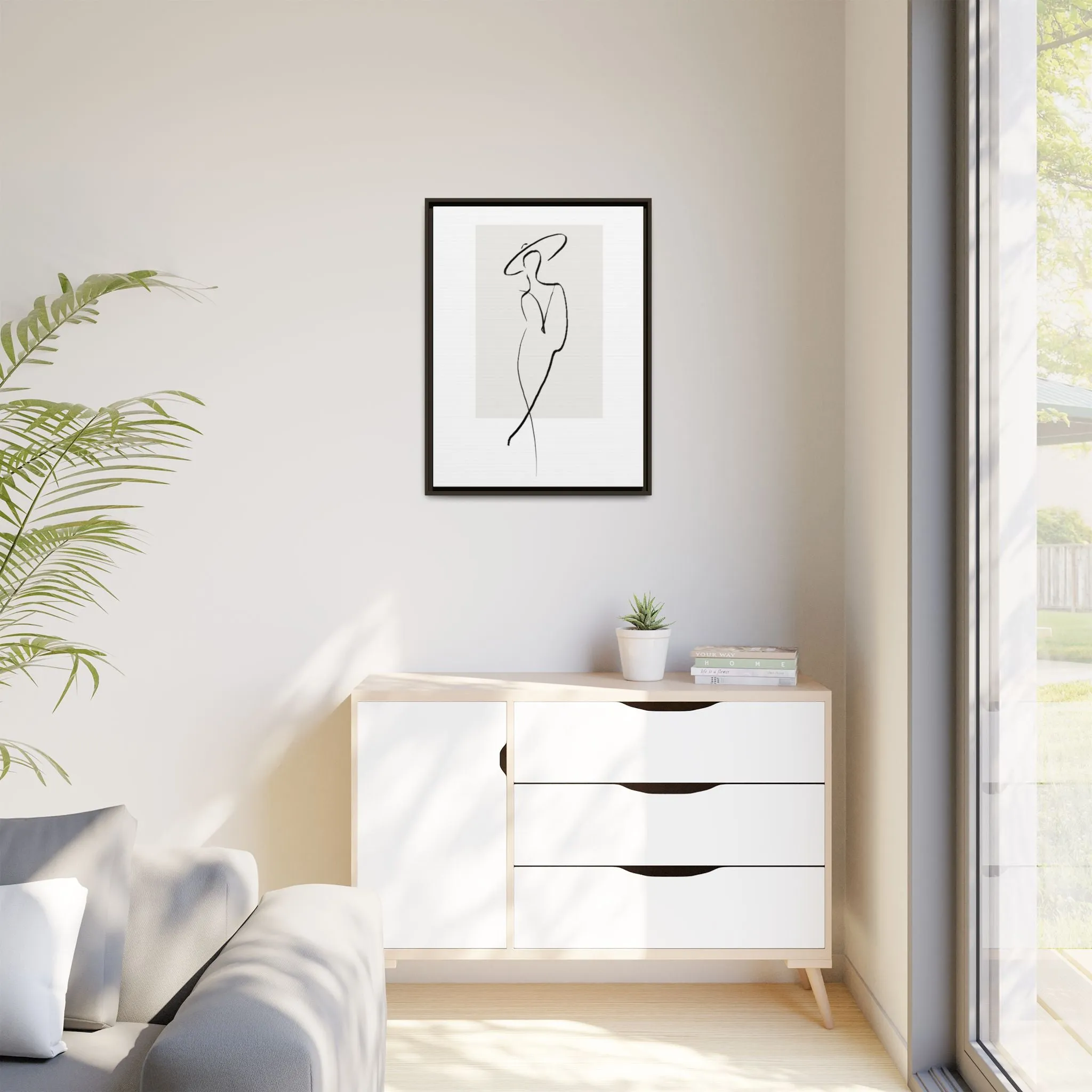 "N1" Sketch Framed Canvas Art – Decor for Modern Spaces