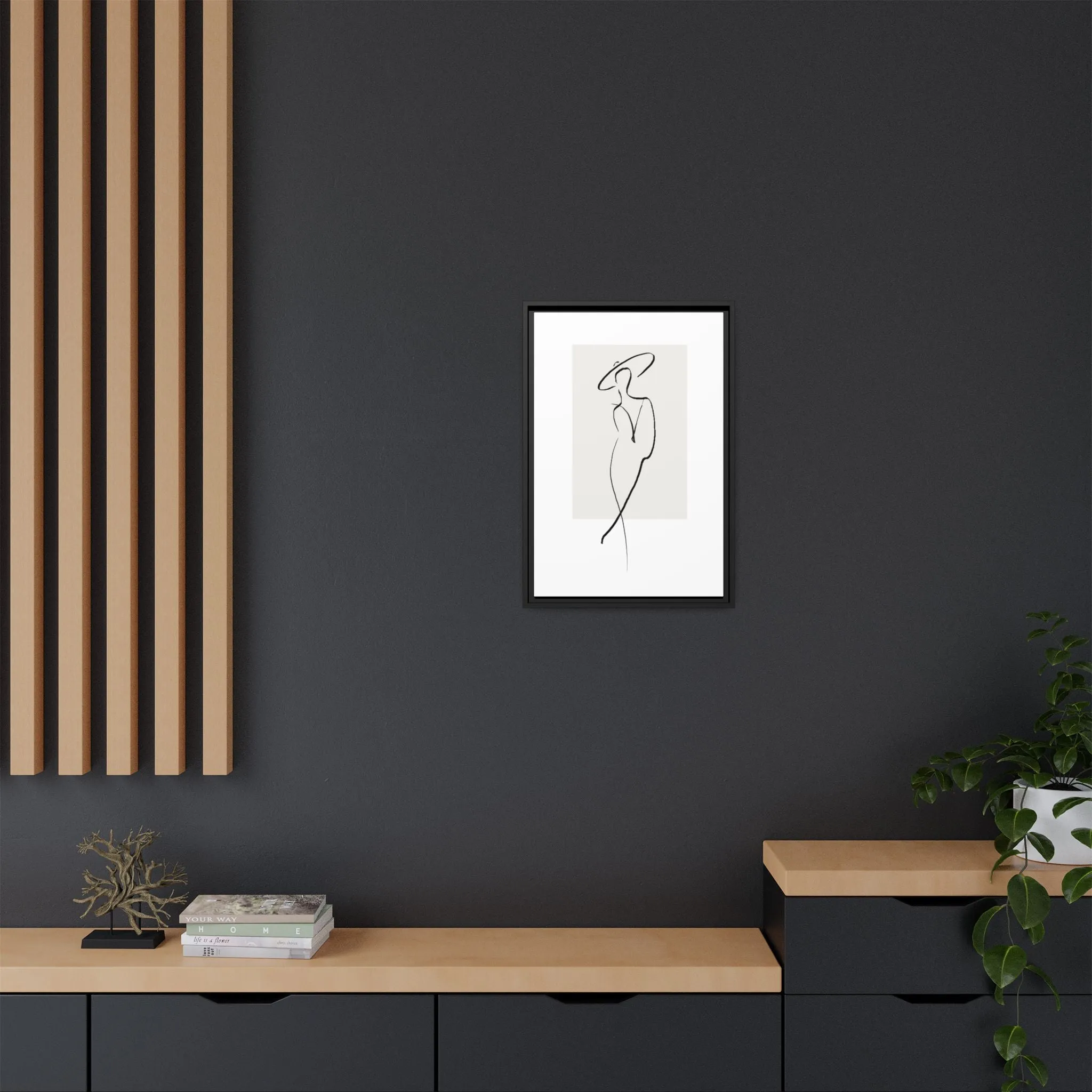 "N1" Sketch Framed Canvas Art – Decor for Modern Spaces