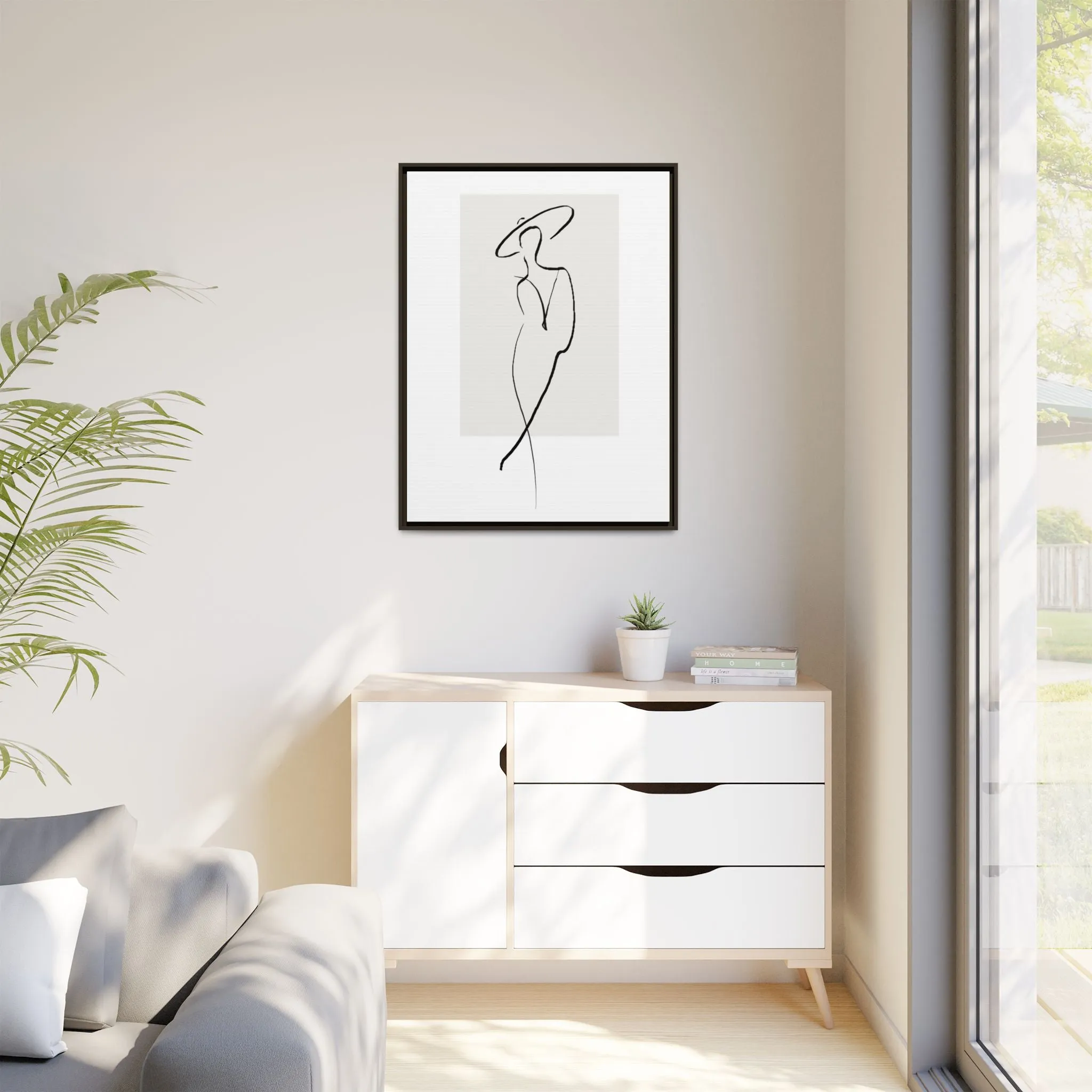 "N1" Sketch Framed Canvas Art – Decor for Modern Spaces