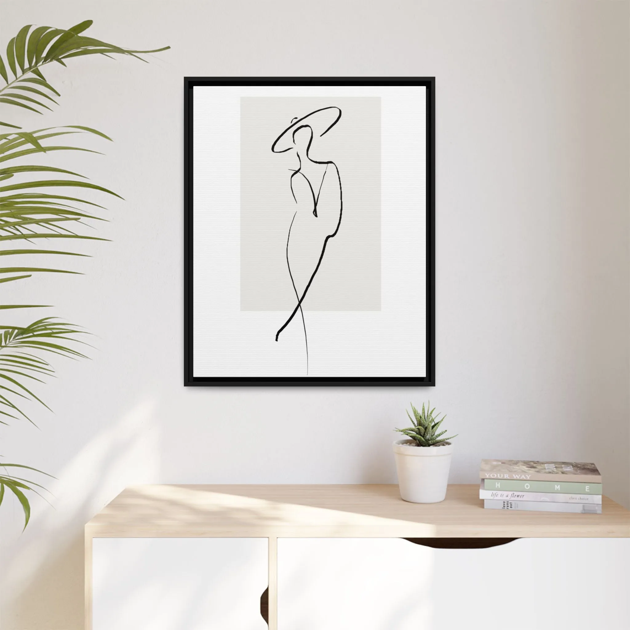 "N1" Sketch Framed Canvas Art – Decor for Modern Spaces